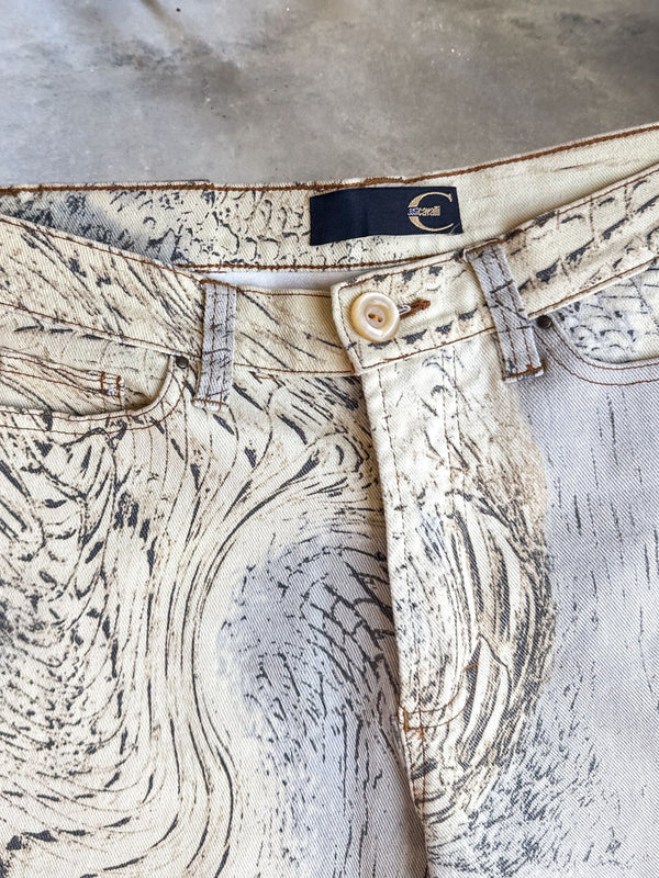 Just Cavalli Abstract Animal Print Straight Leg Jeans
