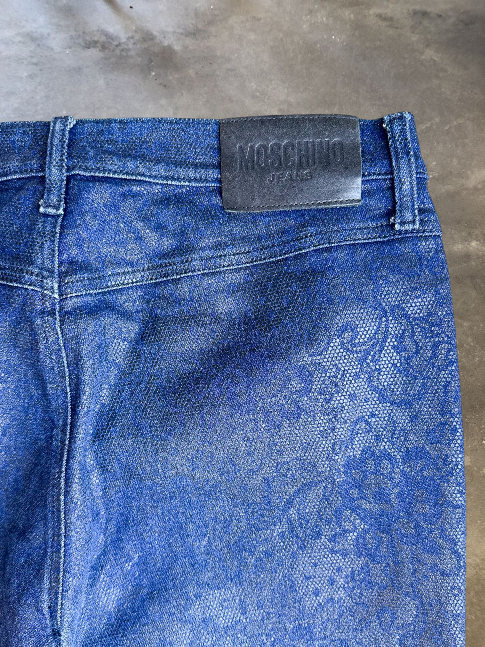 Moschino Jeans Floral Lace Print Bootcut Jeans
