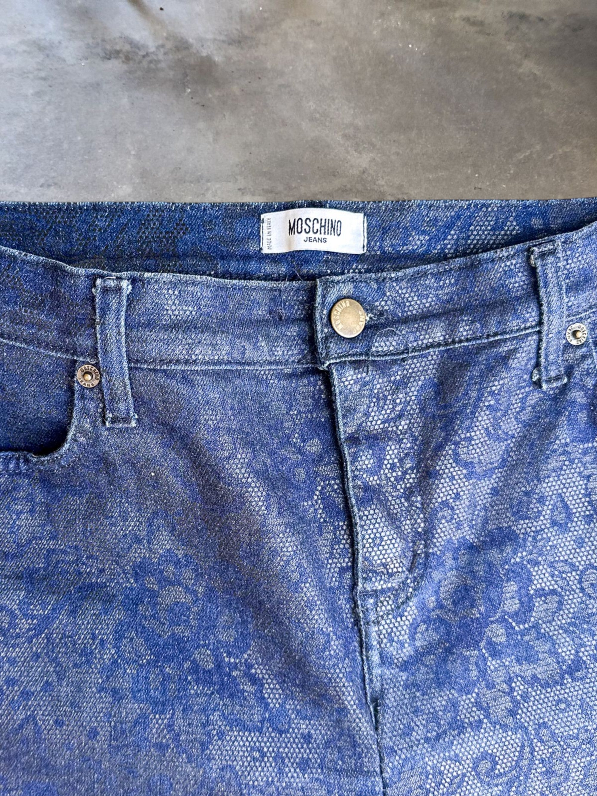 Moschino Jeans Floral Lace Print Bootcut Jeans