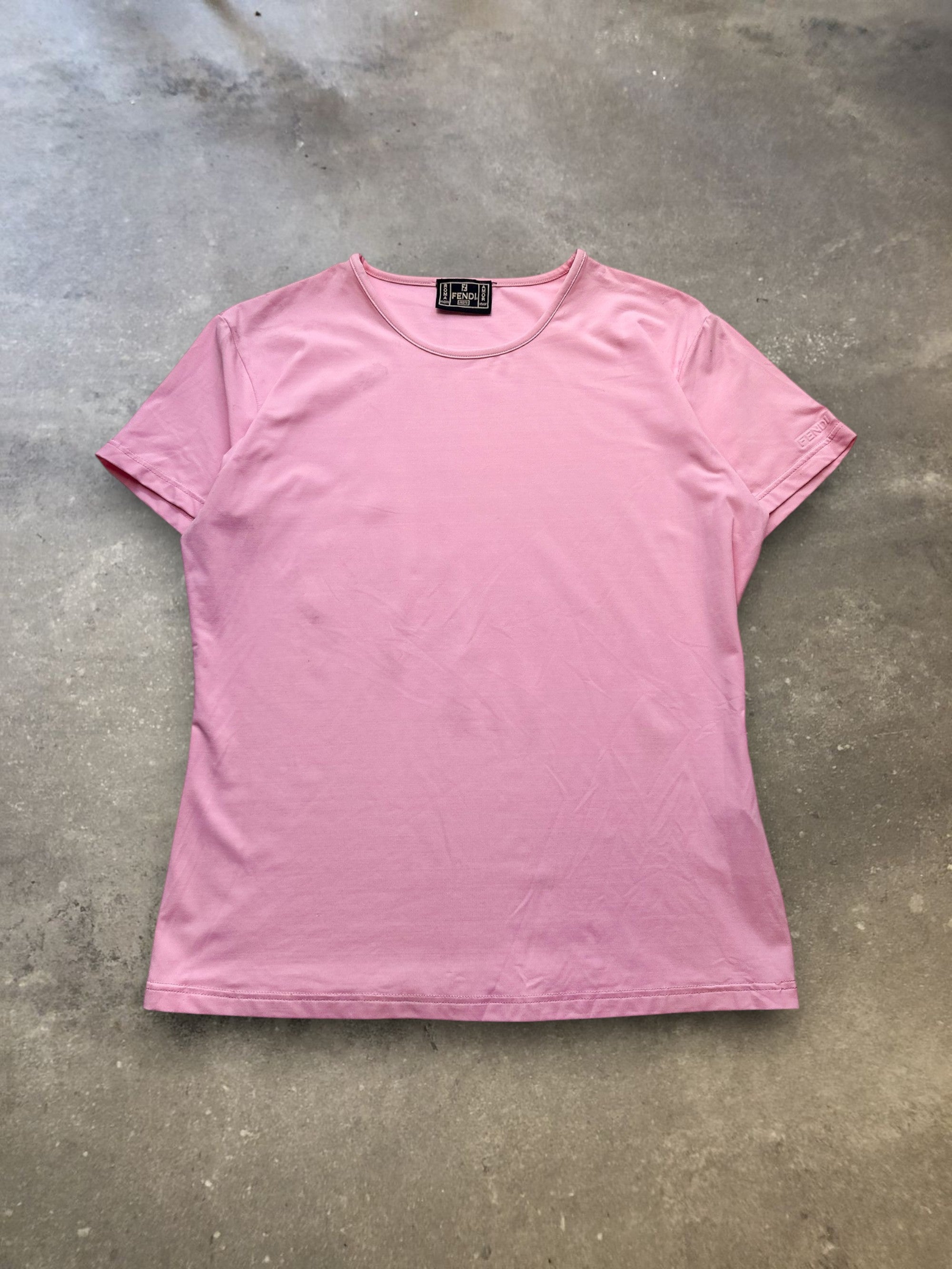 Fendi Jeans Baby Pink Short Sleeve T-Shirt