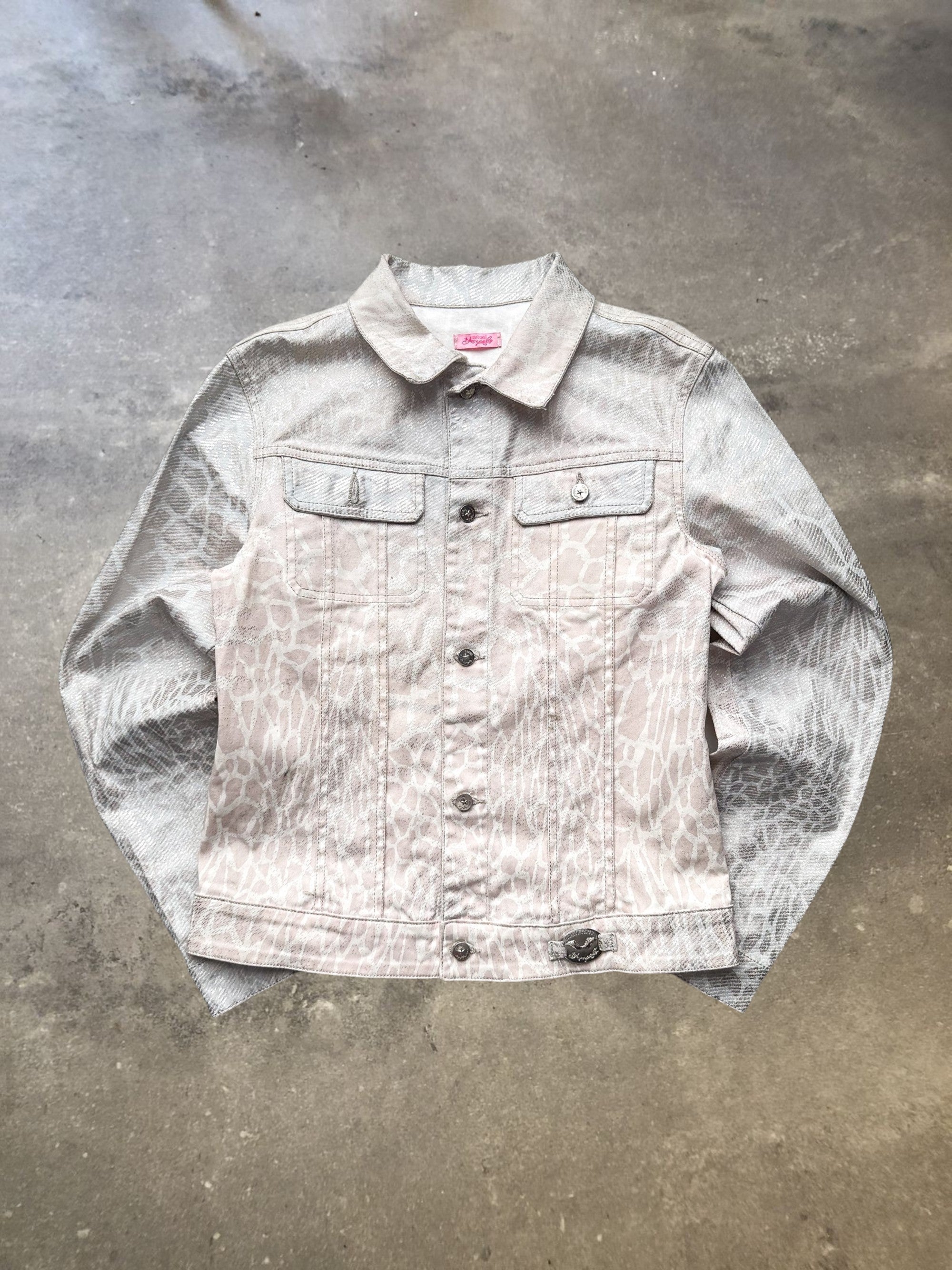 Roberto Cavalli Angels Animal Print Denim Jacket