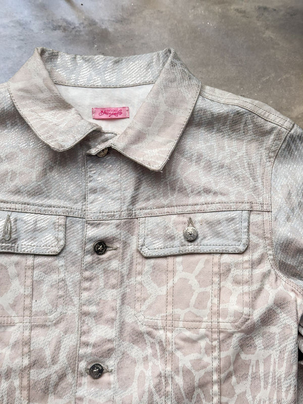 Roberto Cavalli Angels Animal Print Denim Jacket