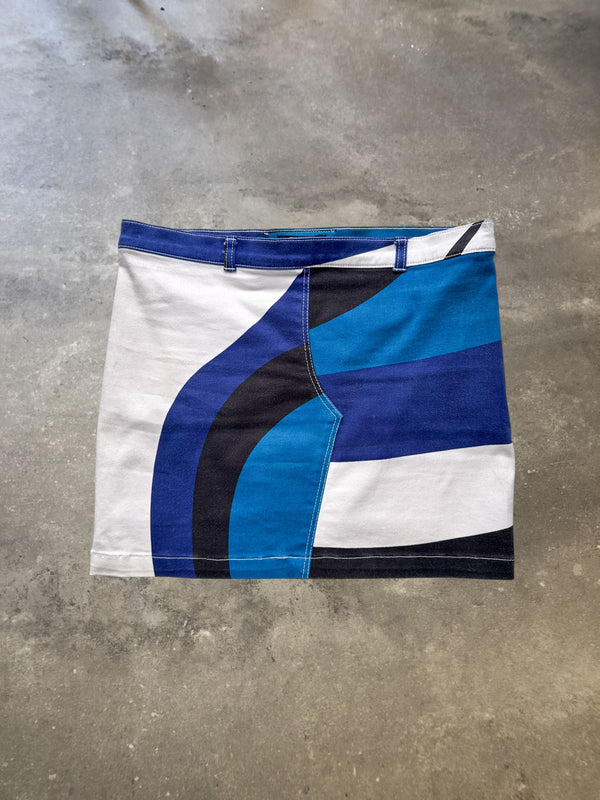 Gianfranco Ferré Jeans Blue Abstract Print Mini Skirt
