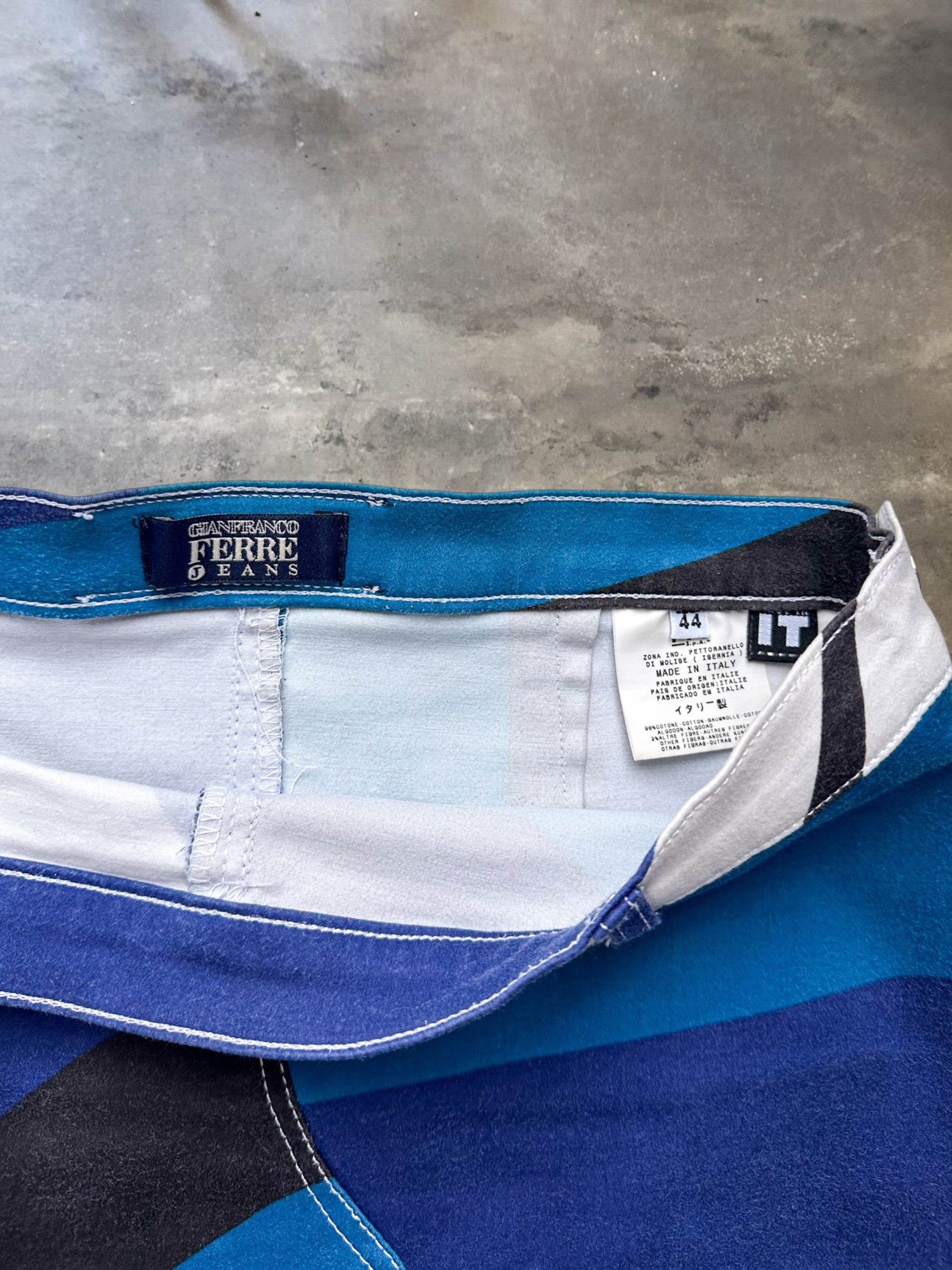 Gianfranco Ferré Jeans Blue Abstract Print Mini Skirt