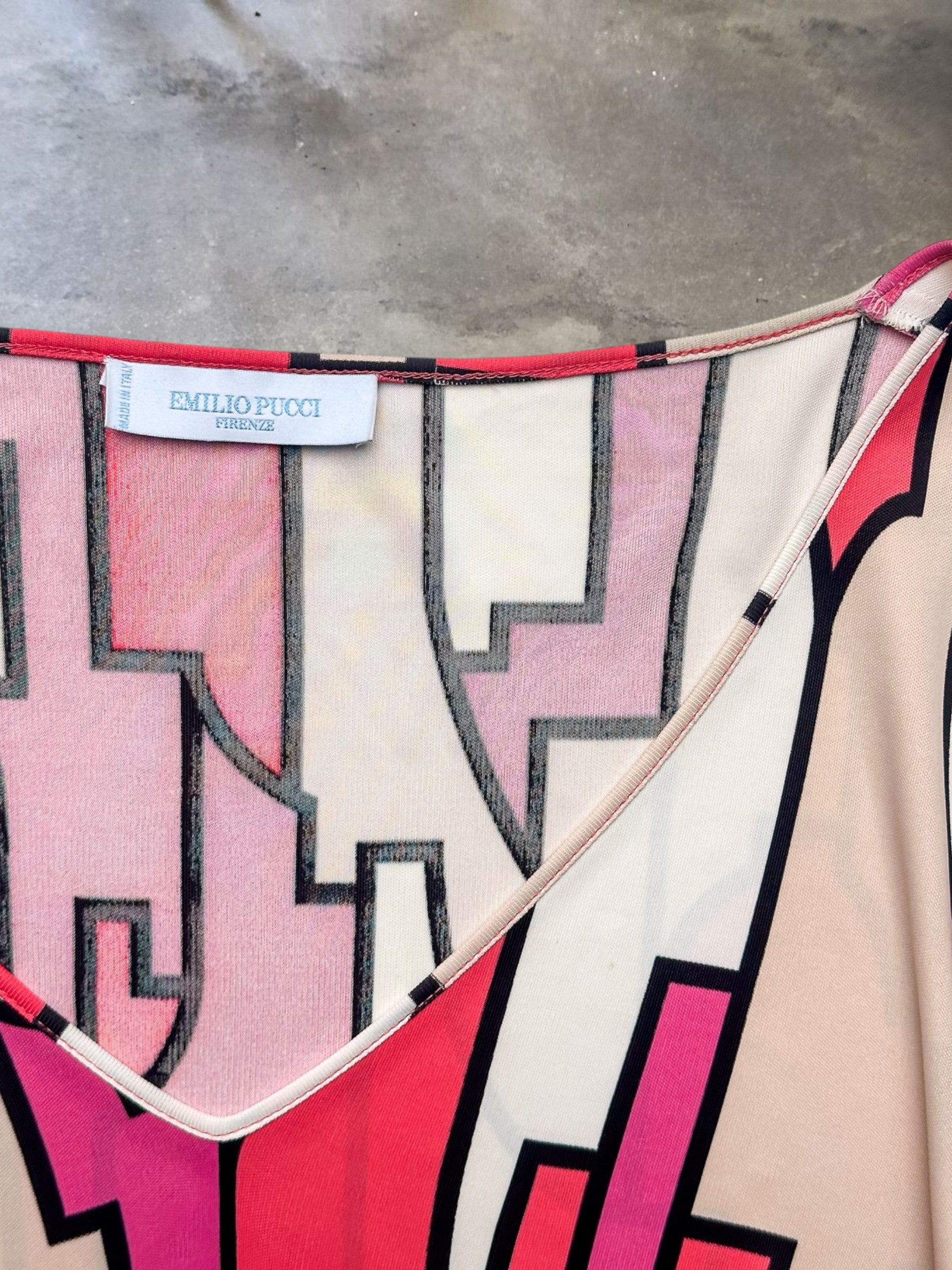 Emilio Pucci Long Sleeve V-Neck Midi Dress