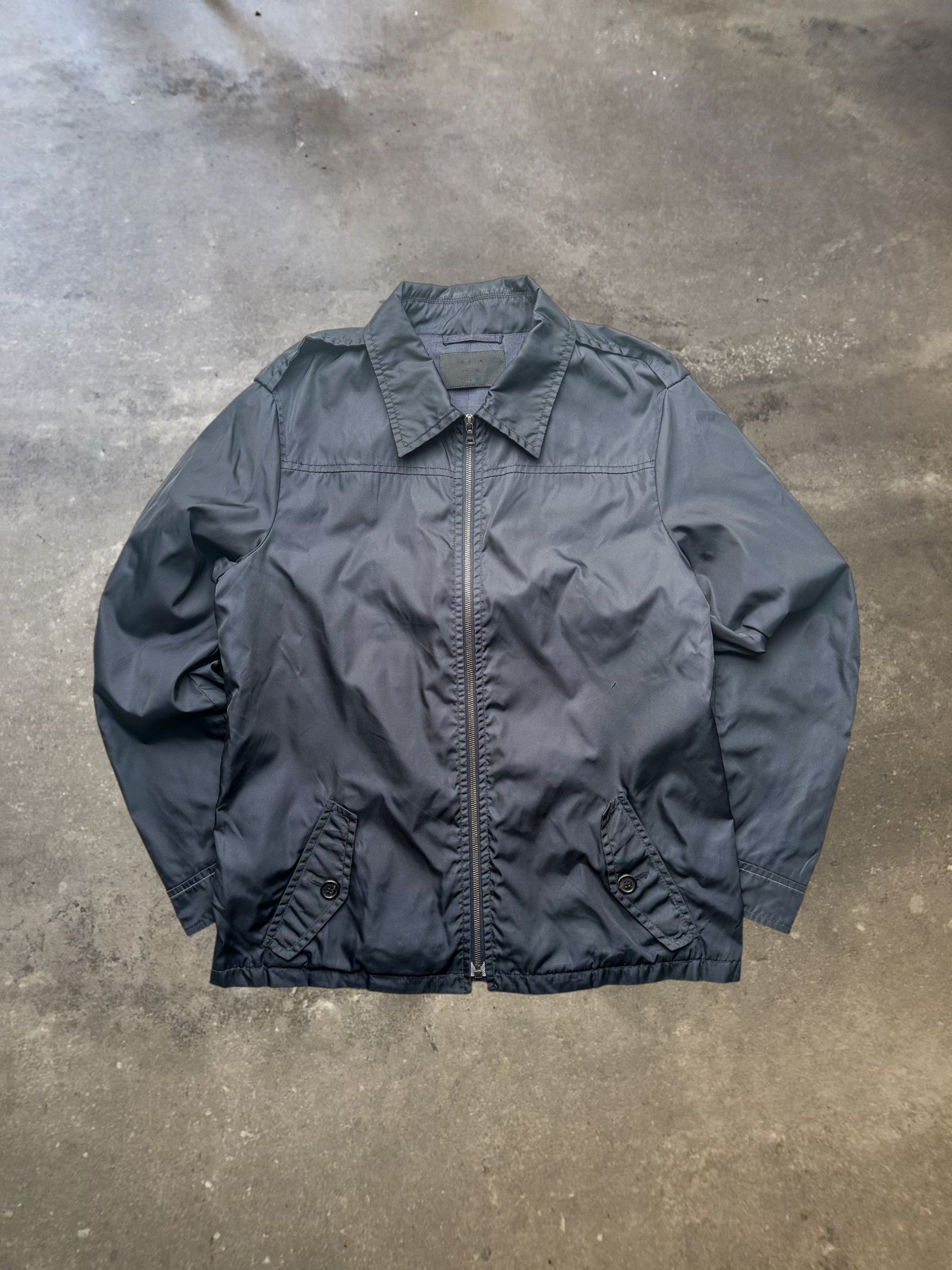 Prada Navy Nylon Lightweight Utility Jacket