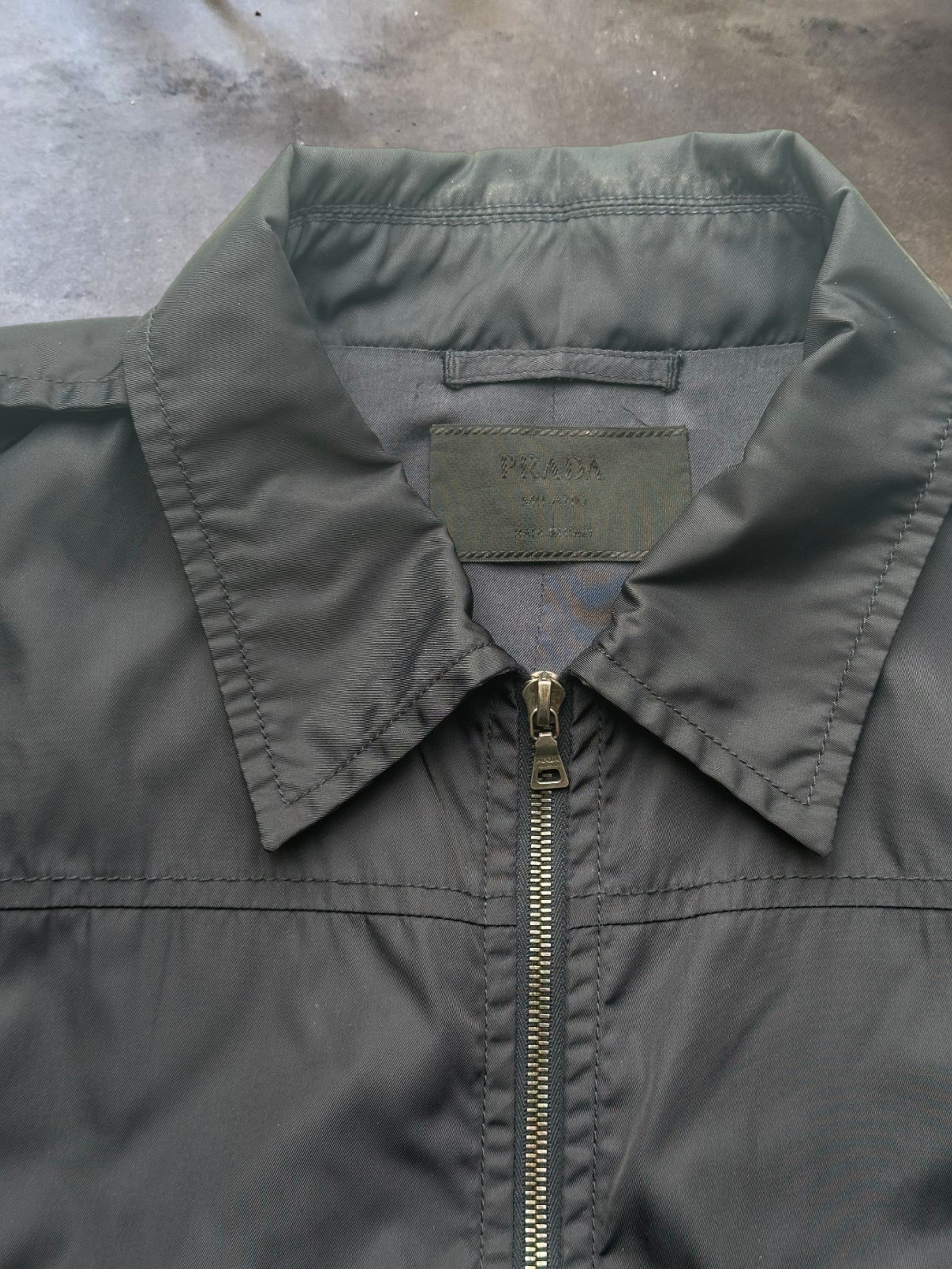 Prada Navy Nylon Lightweight Utility Jacket
