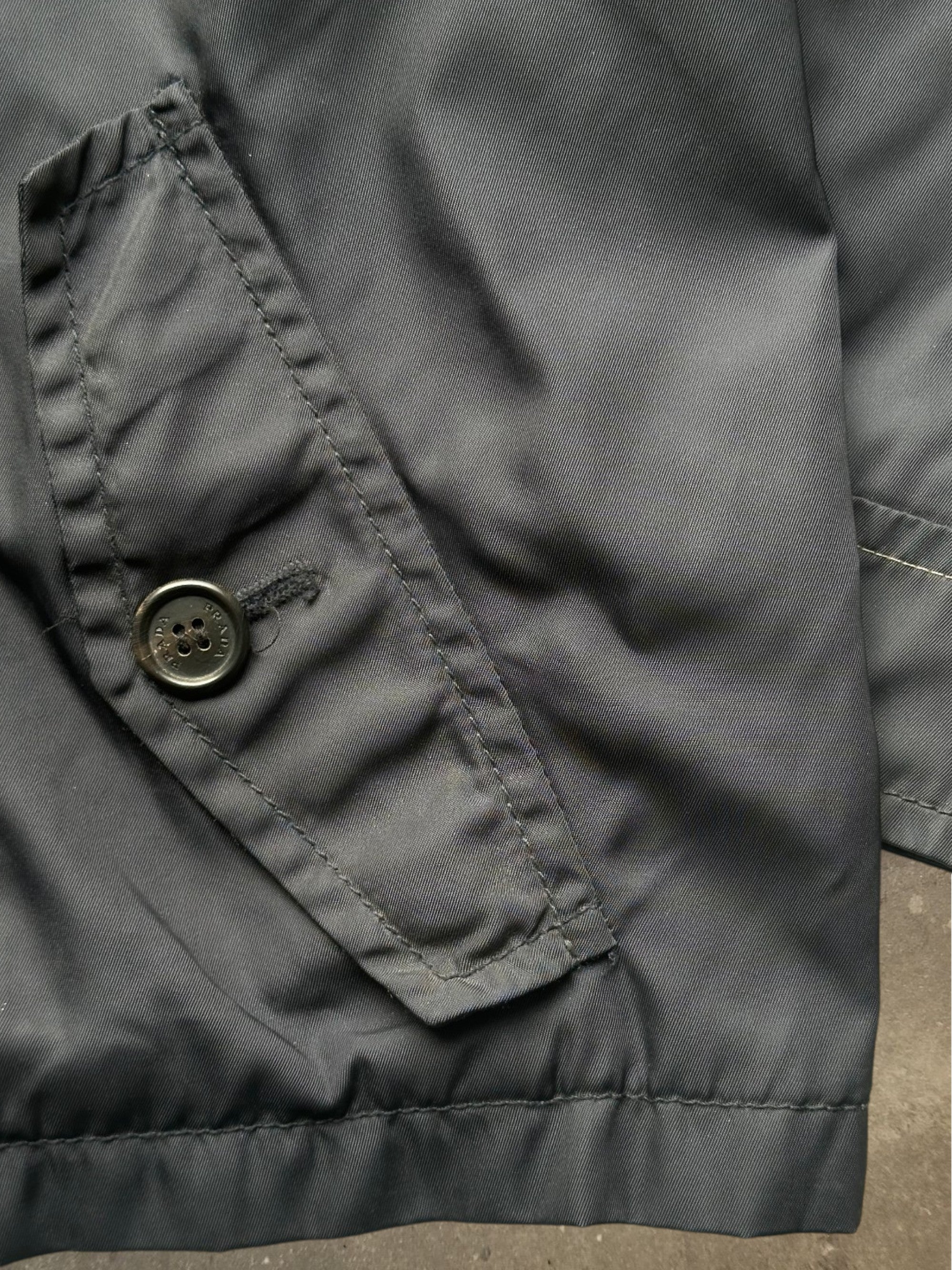 Prada Navy Nylon Lightweight Utility Jacket