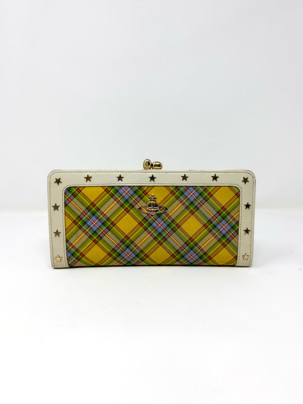 Vivienne Westwood Yellow Tartan Frame Wallet