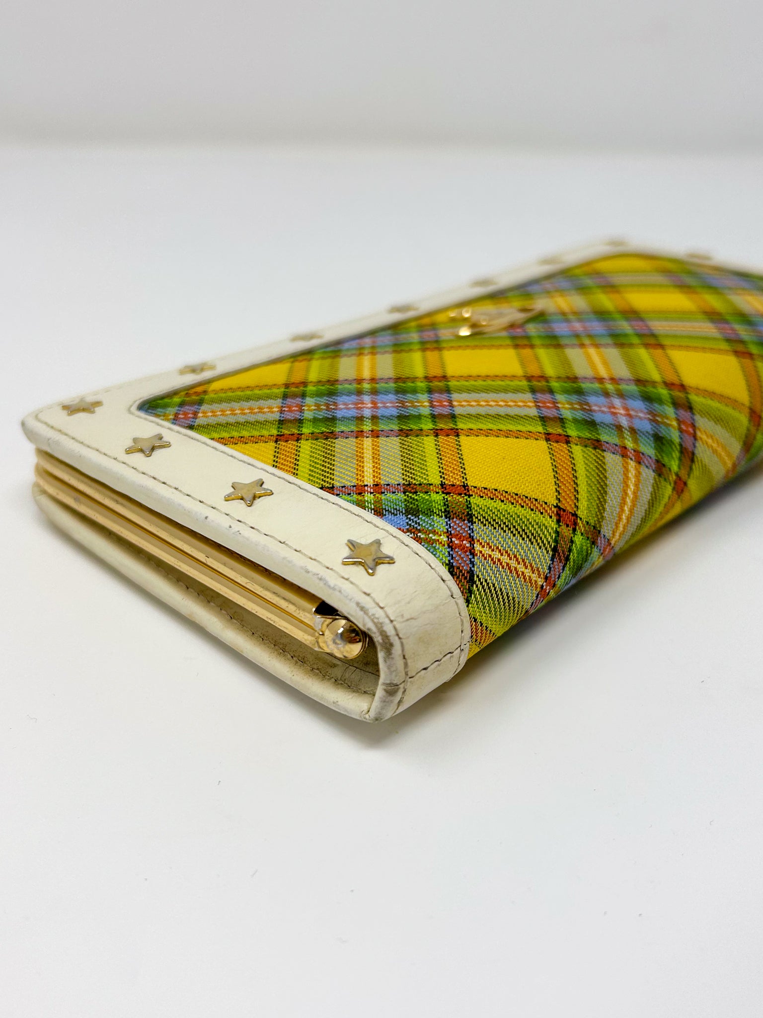 Vivienne Westwood Yellow Tartan Frame Wallet