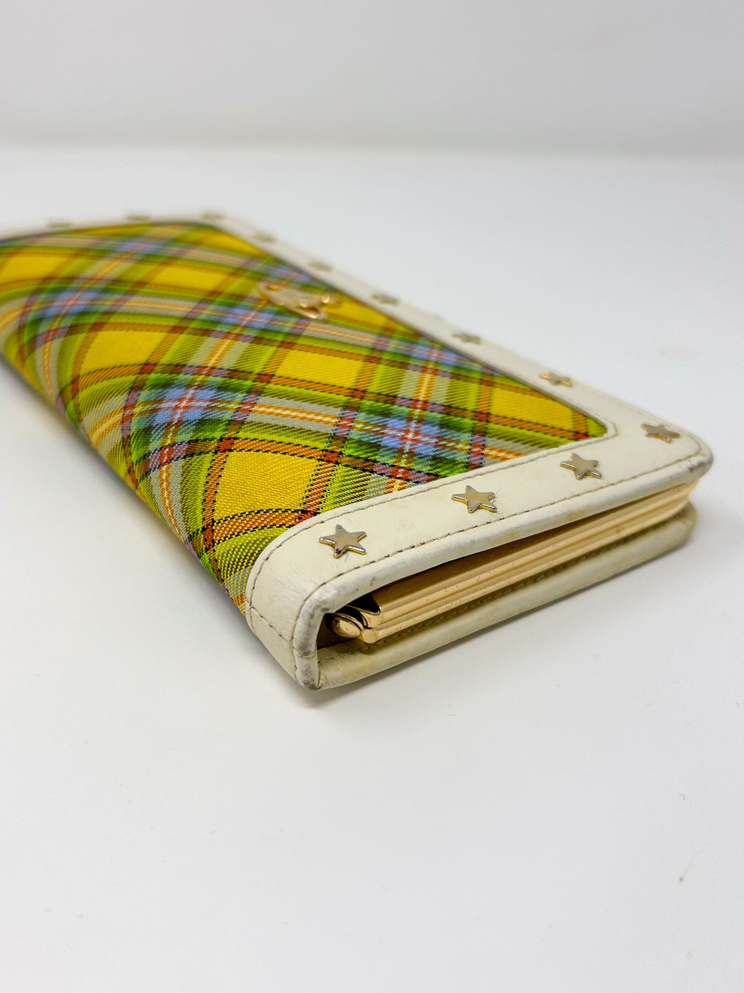 Vivienne Westwood Yellow Tartan Frame Wallet