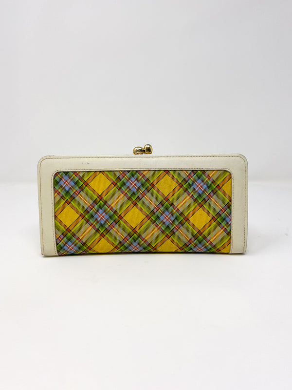 Vivienne Westwood Yellow Tartan Frame Wallet