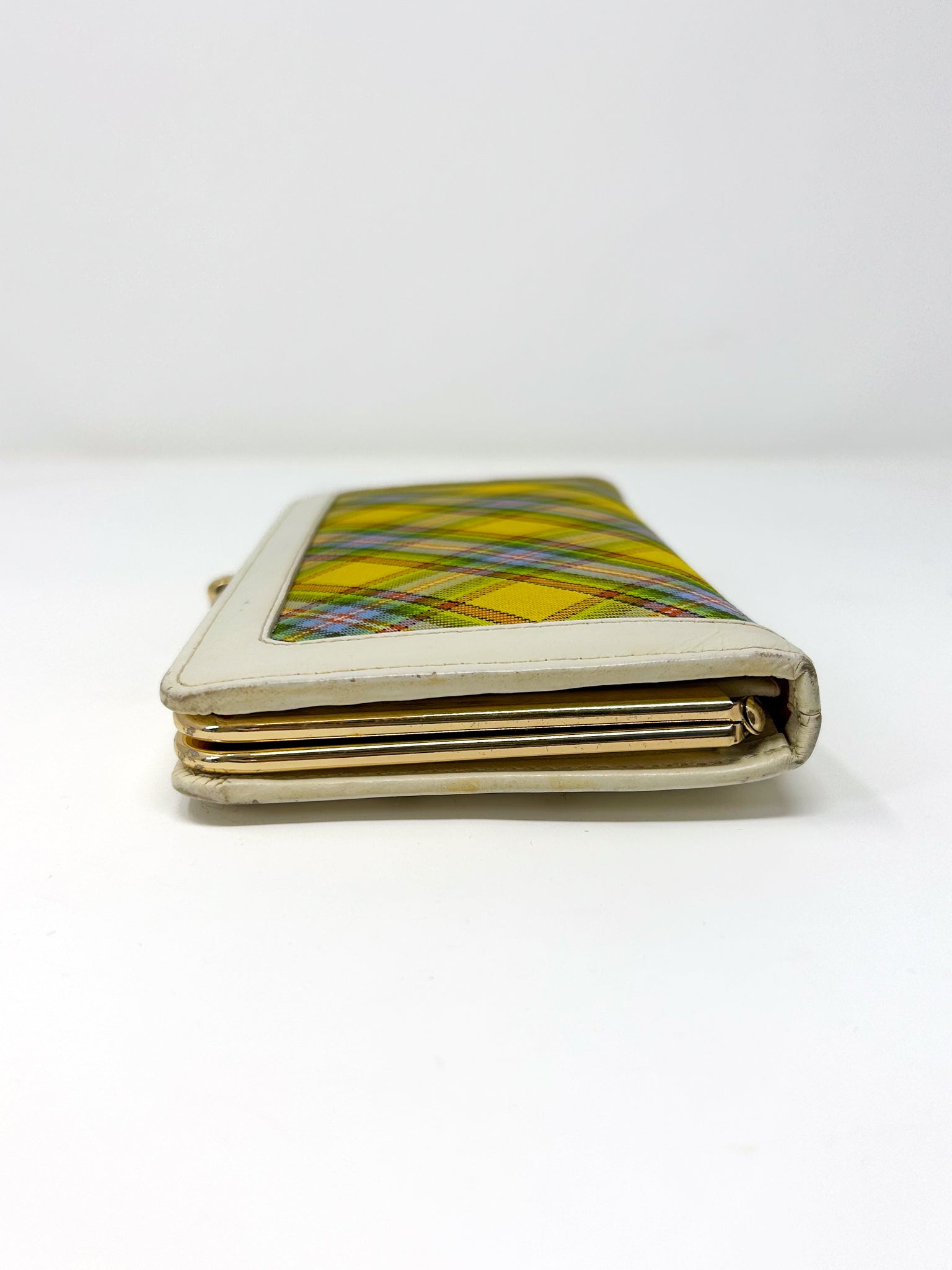 Vivienne Westwood Yellow Tartan Frame Wallet