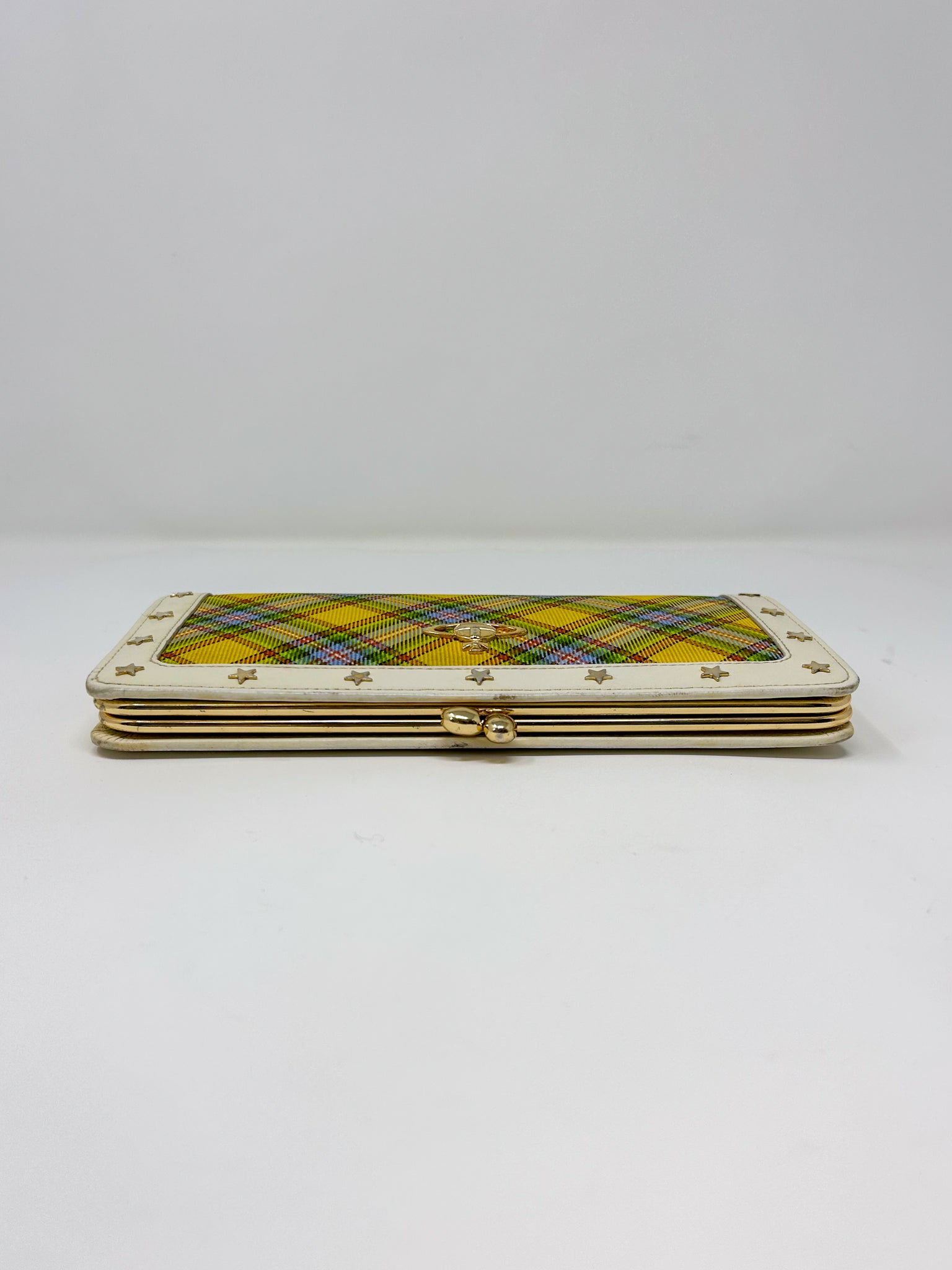 Vivienne Westwood Yellow Tartan Frame Wallet