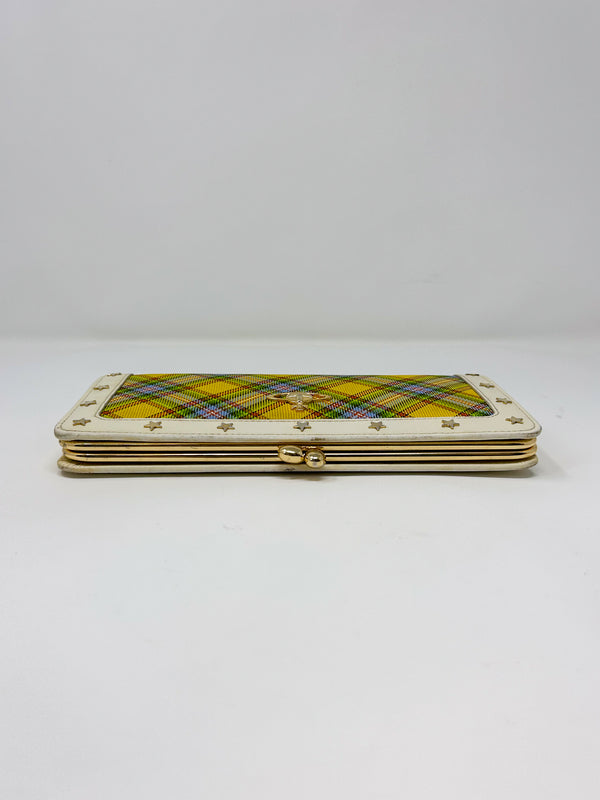 Vivienne Westwood Yellow Tartan Frame Wallet