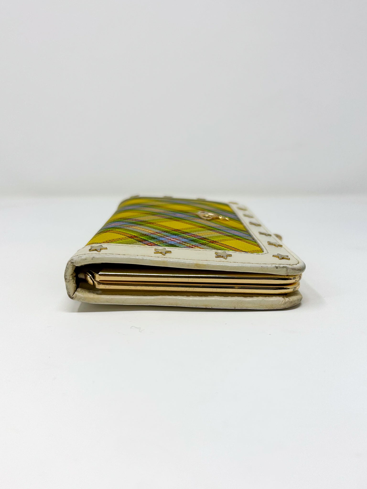 Vivienne Westwood Yellow Tartan Frame Wallet