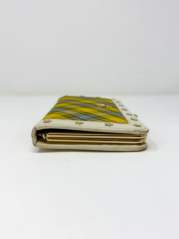 Vivienne Westwood Yellow Tartan Frame Wallet