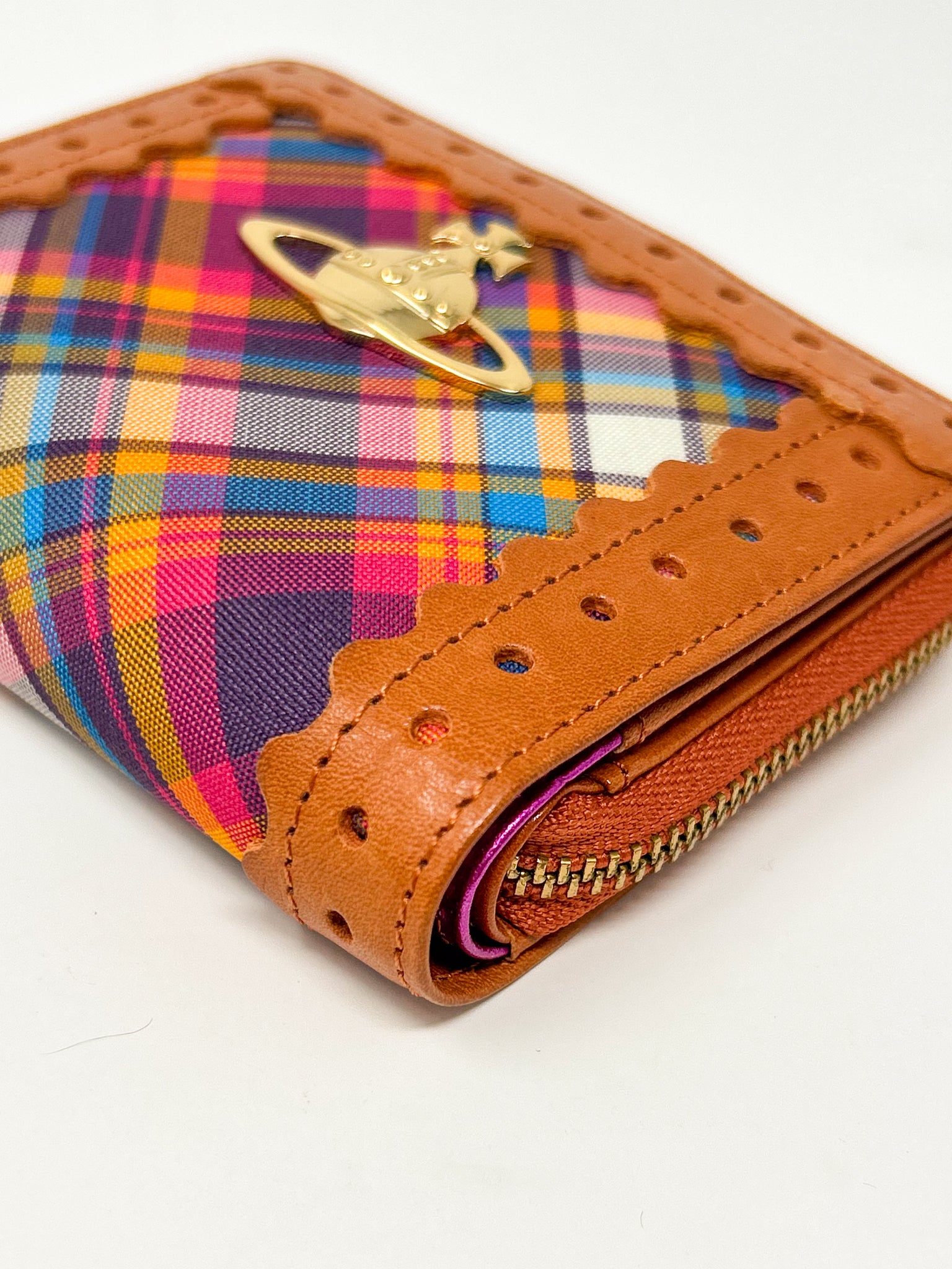 Vivienne Westwood Tartan Zip Compact Wallet