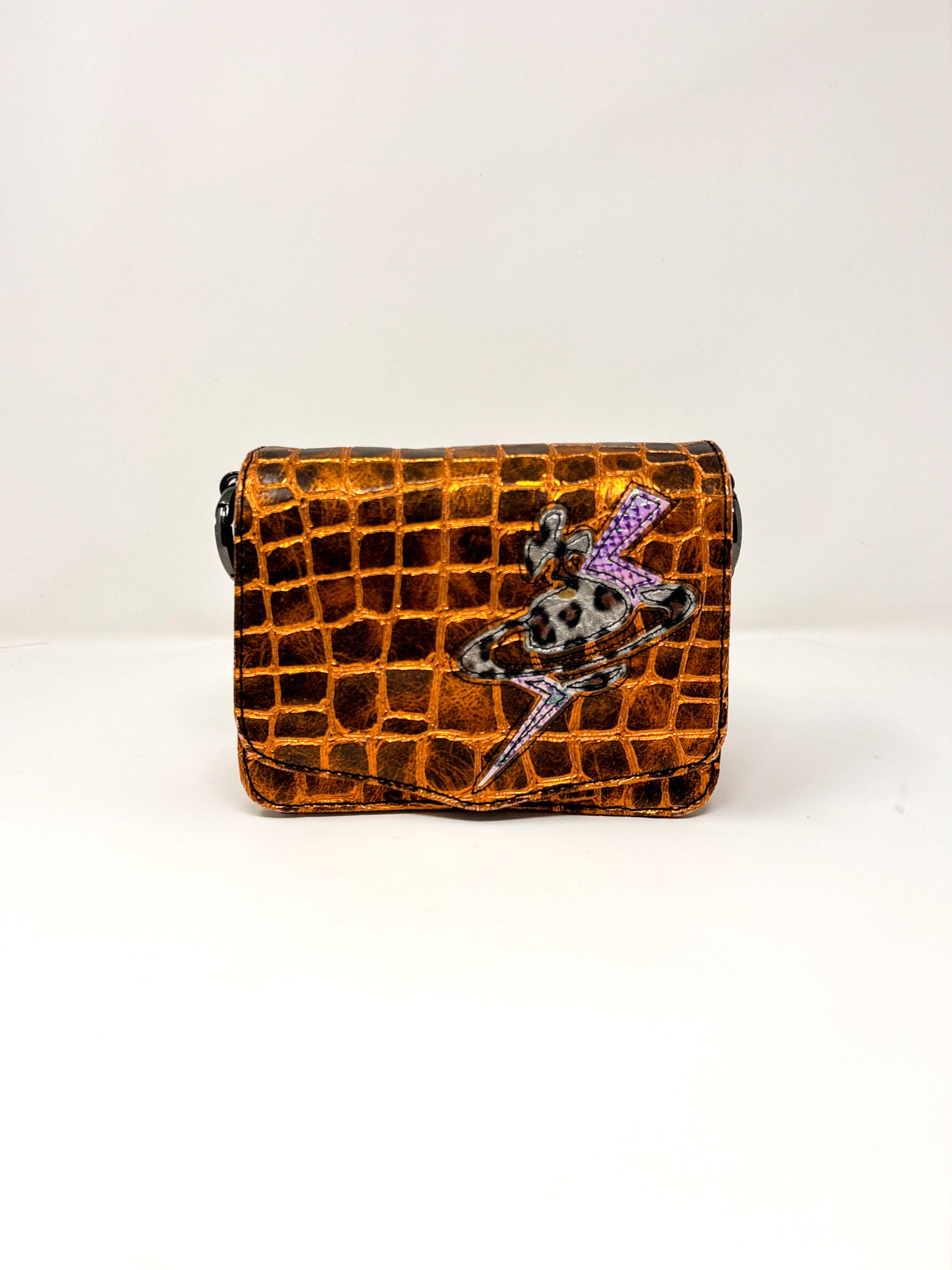 Vivienne Westwood Croc Embossed Chain Mini Crossbody Bag