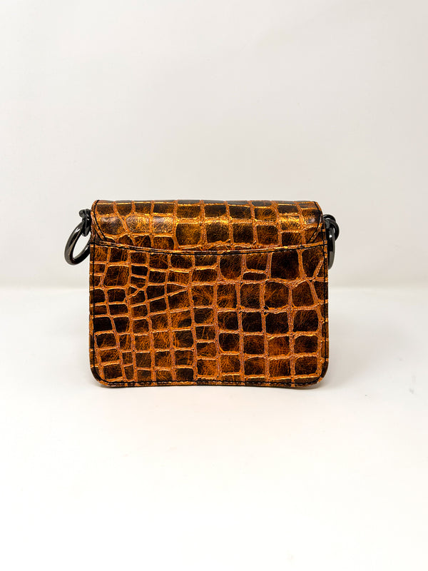 Vivienne Westwood Croc Embossed Chain Mini Crossbody Bag