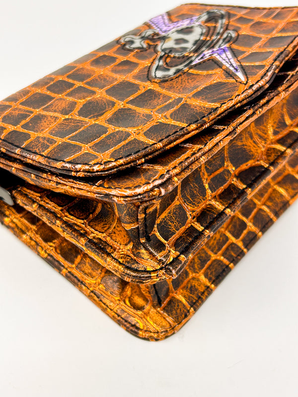 Vivienne Westwood Croc Embossed Chain Mini Crossbody Bag