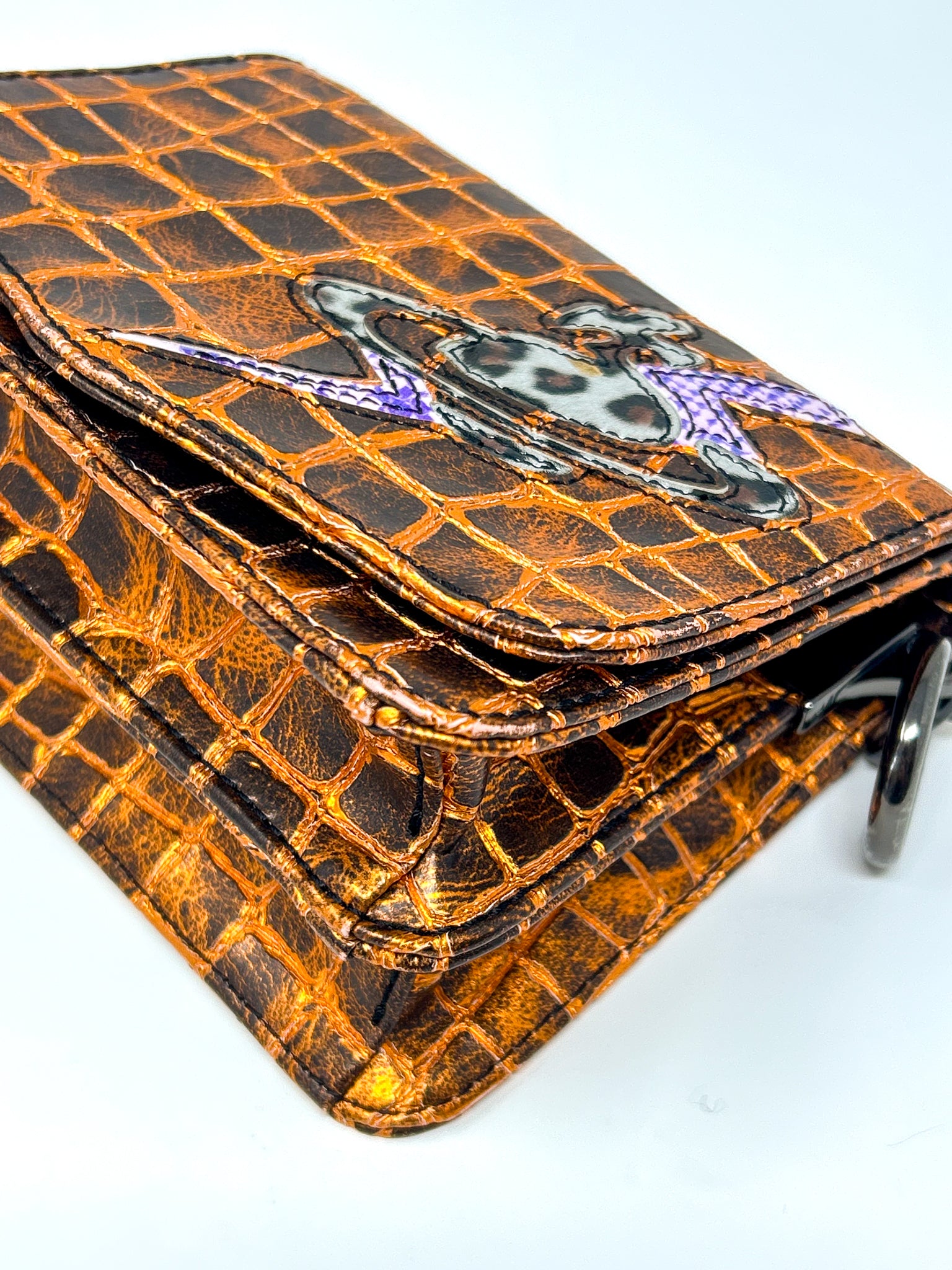 Vivienne Westwood Croc Embossed Chain Mini Crossbody Bag