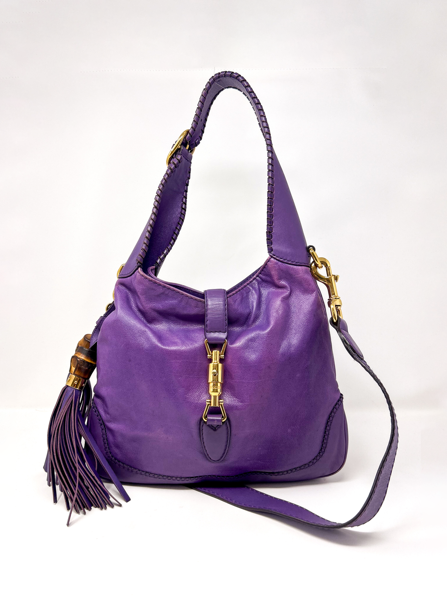 Gucci Purple Bamboo Jackie Shoulder Bag