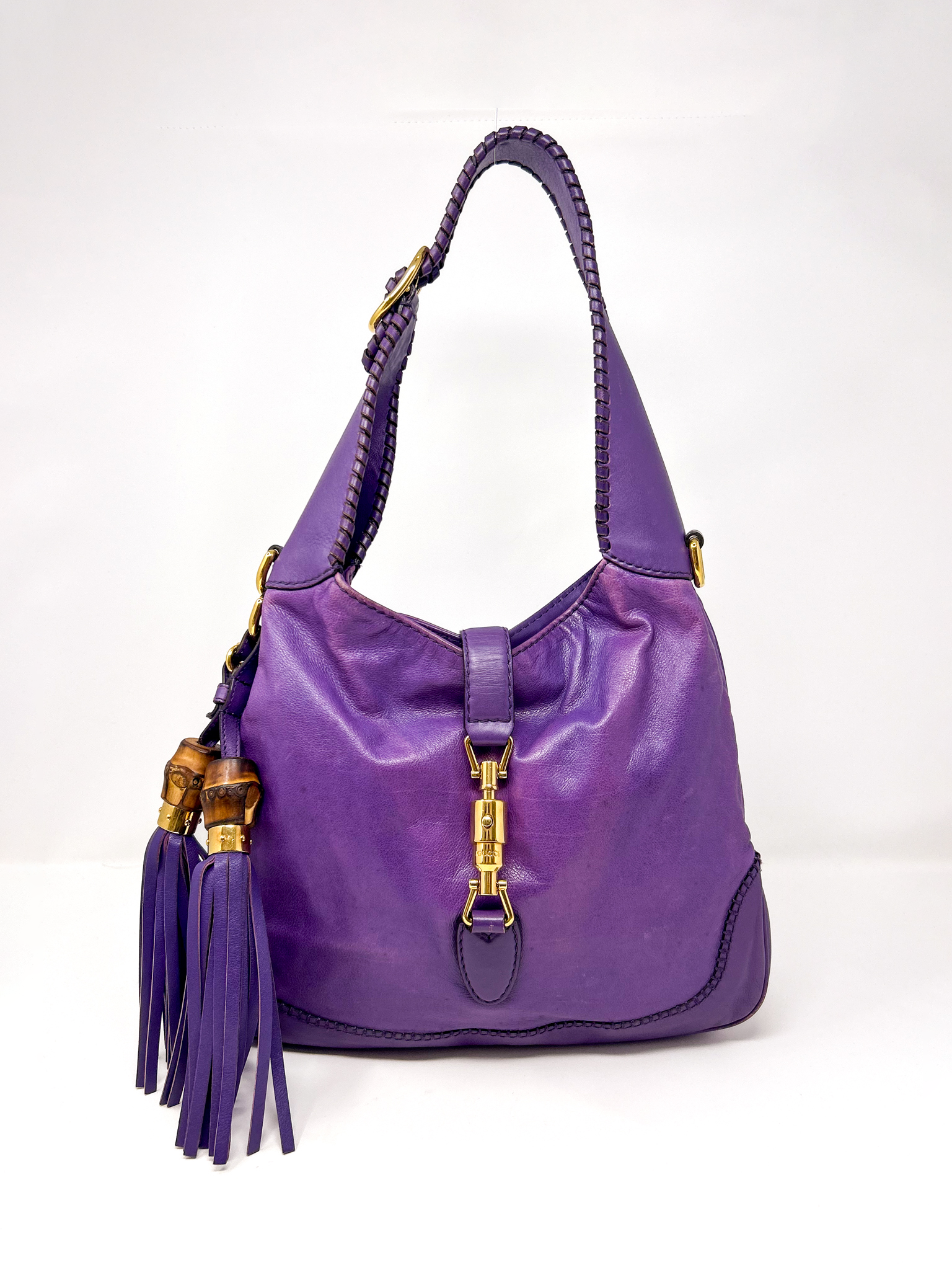 Gucci Purple Bamboo Jackie Shoulder Bag