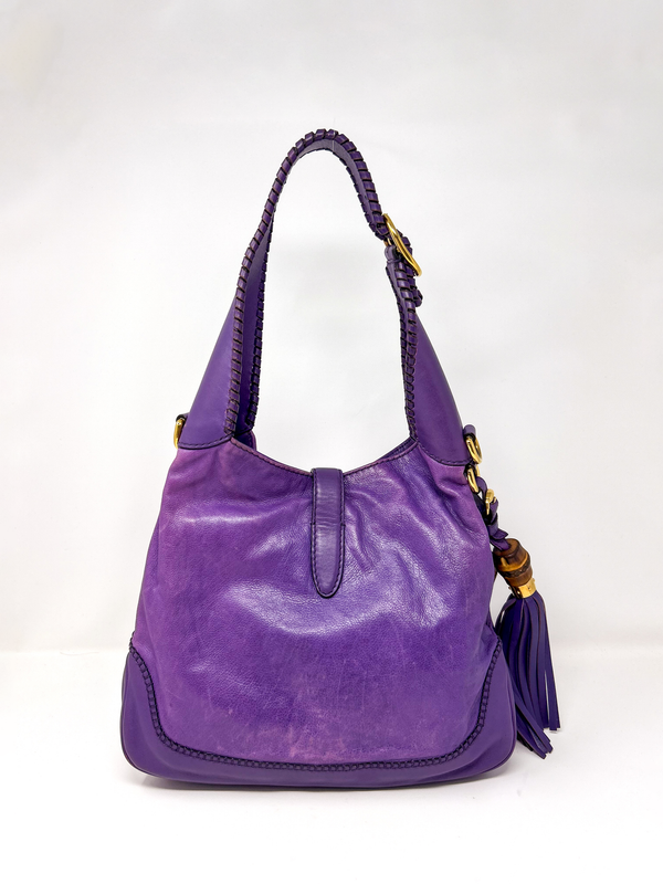 Gucci Purple Bamboo Jackie Shoulder Bag