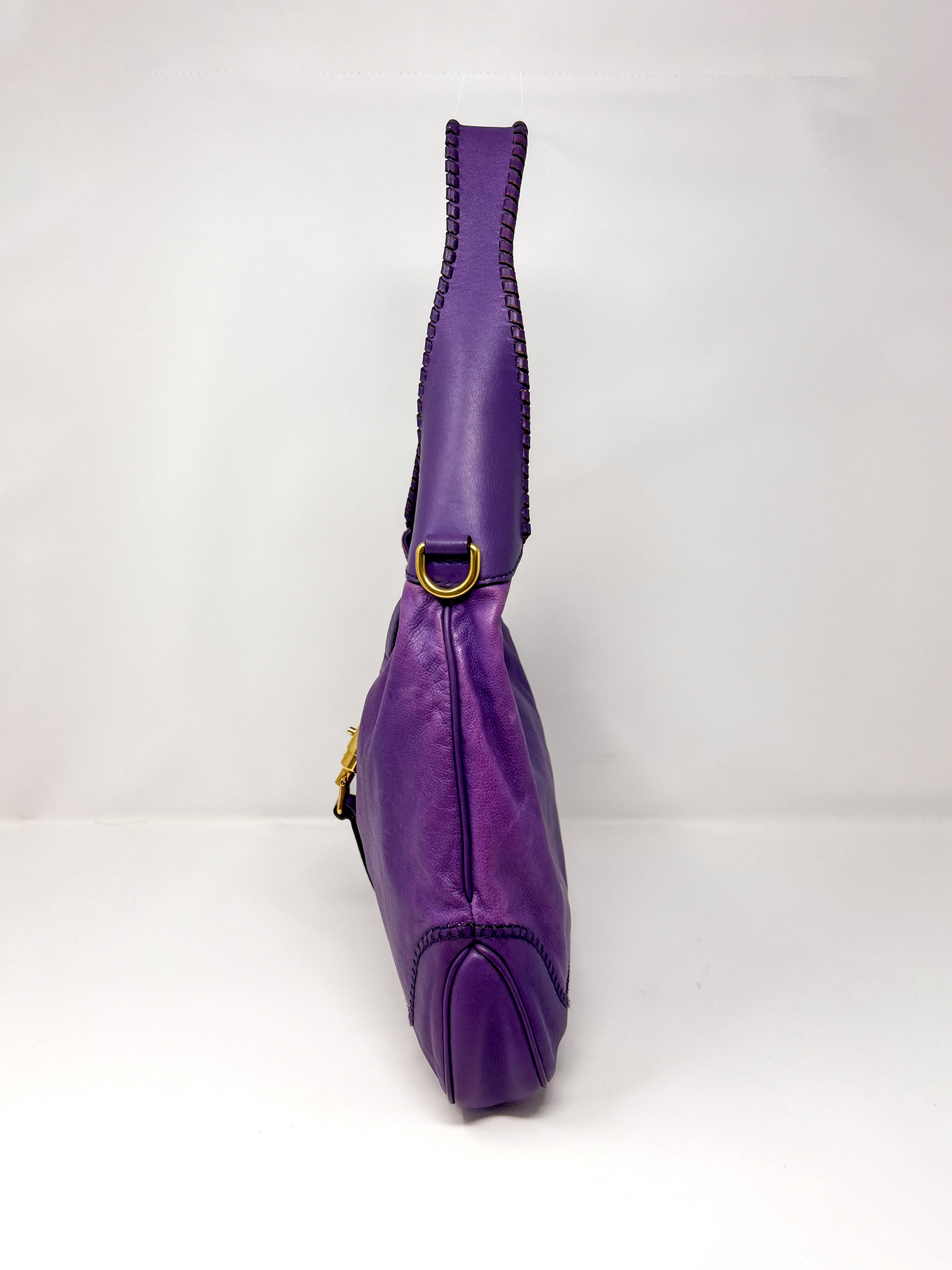 Gucci Purple Bamboo Jackie Shoulder Bag