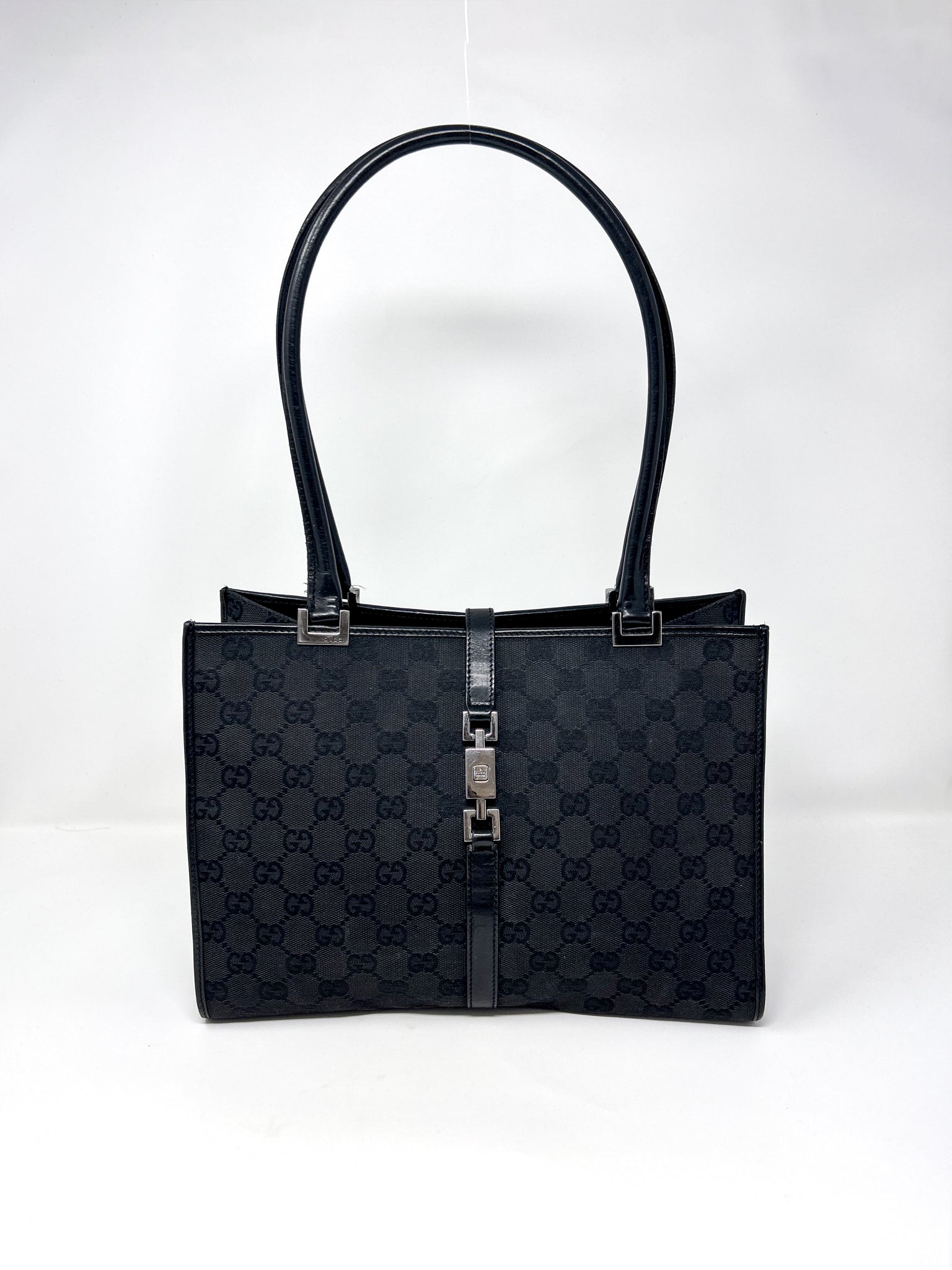 Gucci Black GG Canvas Jackie Shoulder Bag