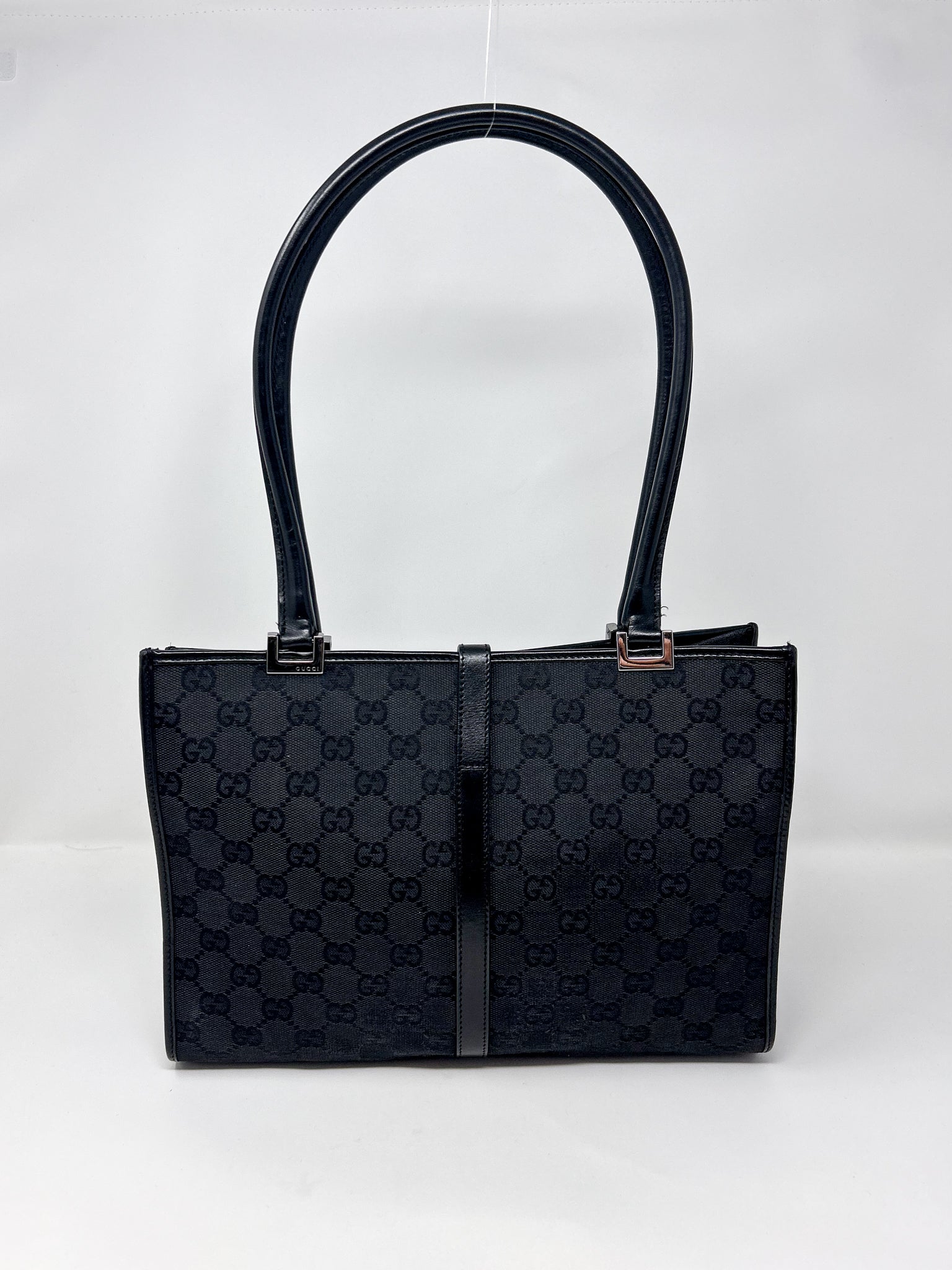 Gucci Black GG Canvas Jackie Shoulder Bag