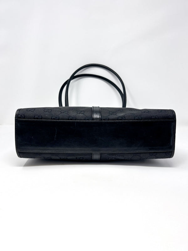 Gucci Black GG Canvas Jackie Shoulder Bag
