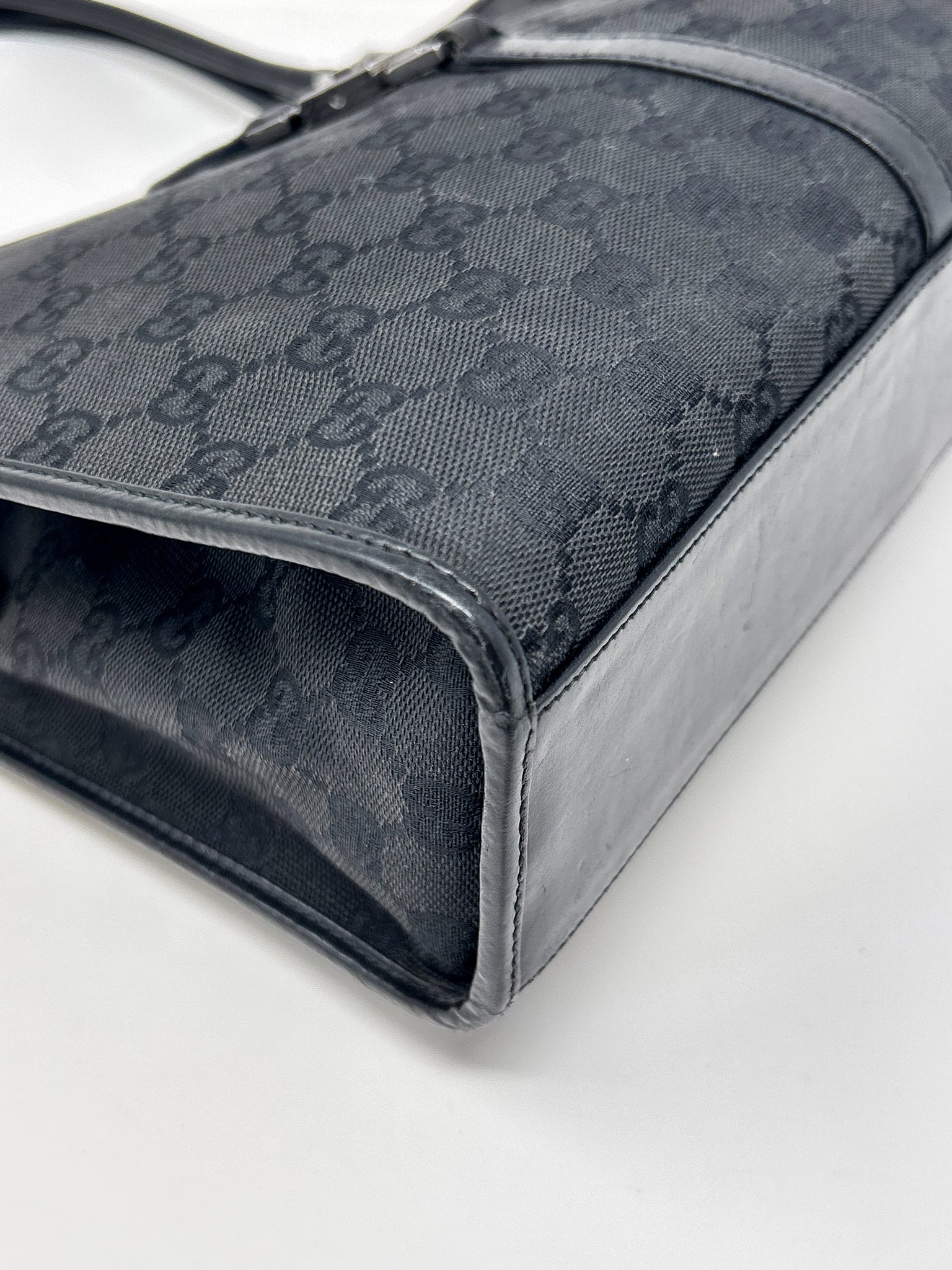 Gucci Black GG Canvas Jackie Shoulder Bag