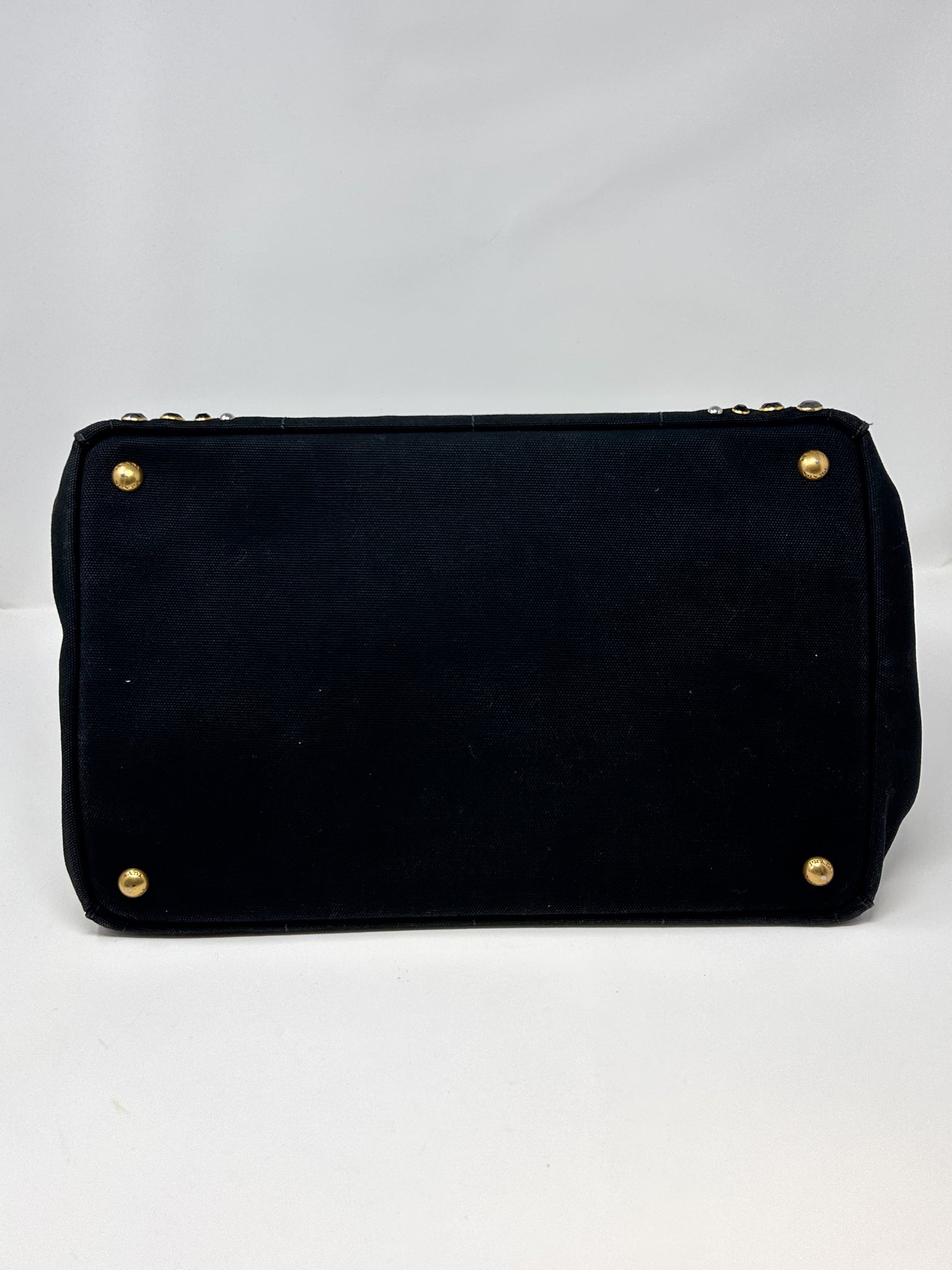 Prada Canapa Bijoux Canvas Studded Tote Bag