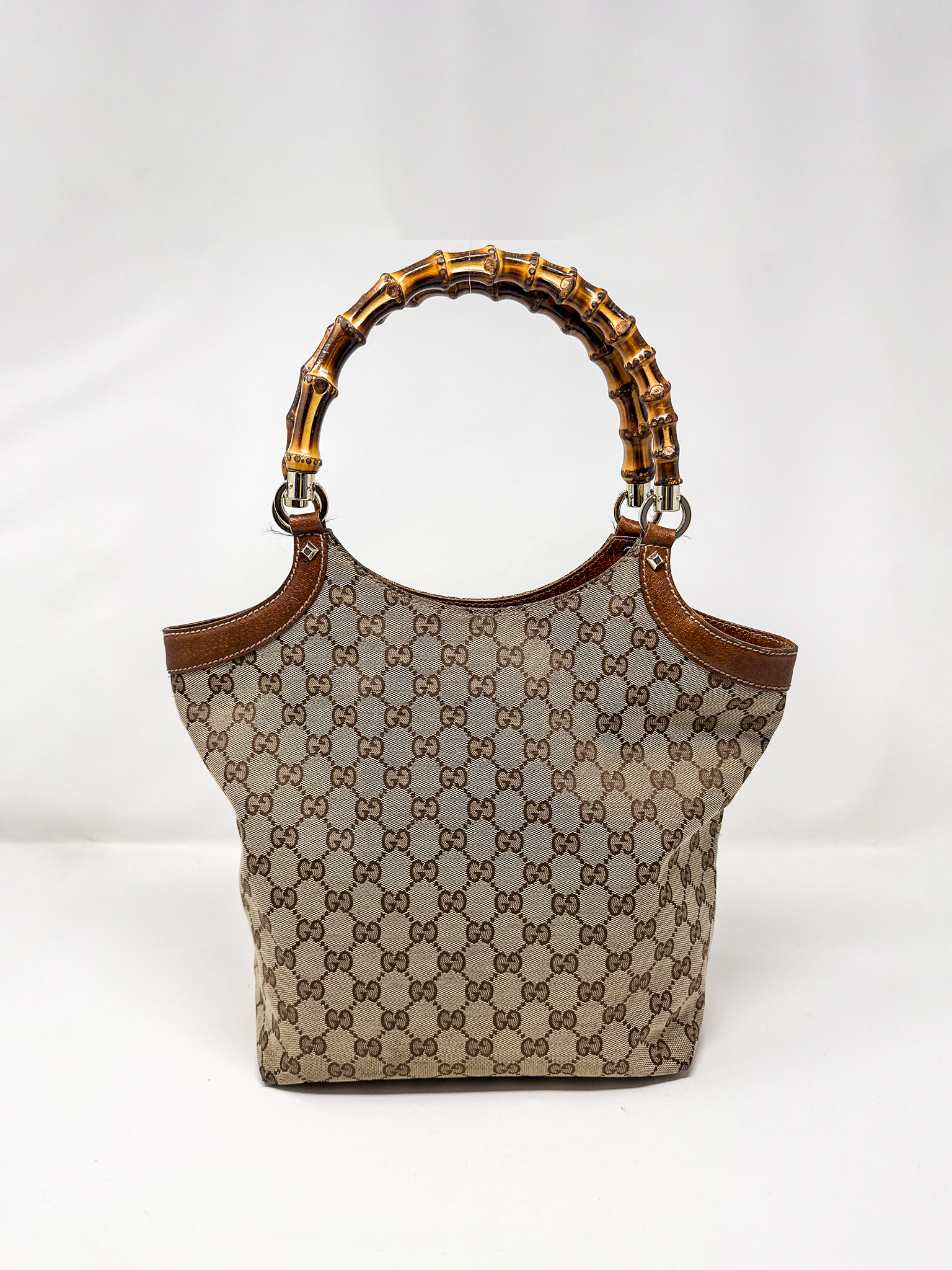 Gucci GG Canvas Bamboo Top Handle Tote Bag
