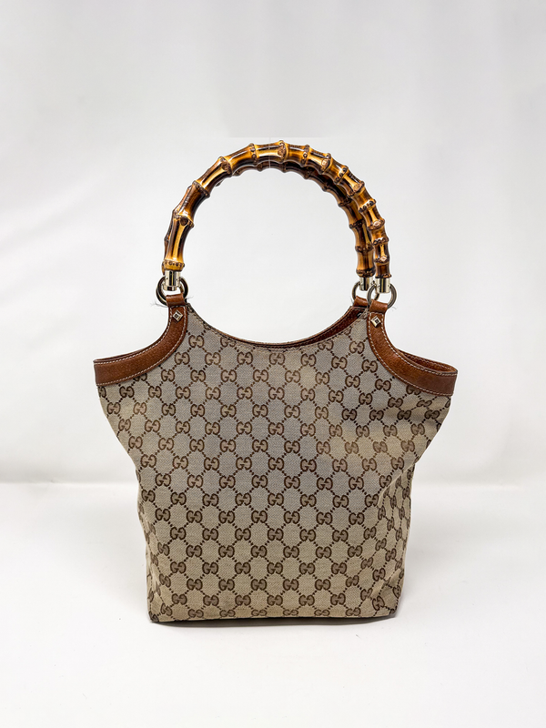 Gucci GG Canvas Bamboo Top Handle Tote Bag