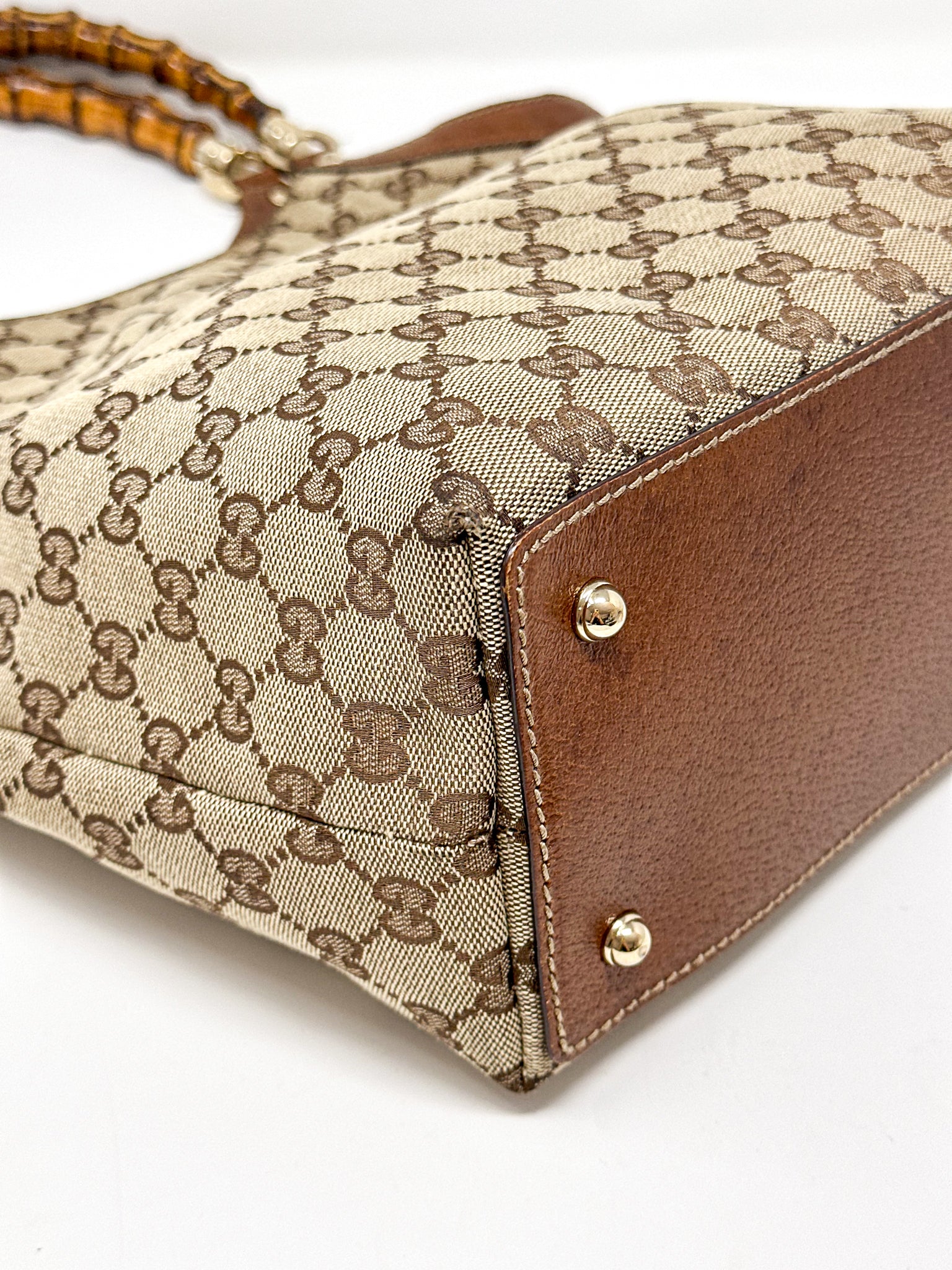 Gucci GG Canvas Bamboo Top Handle Tote Bag