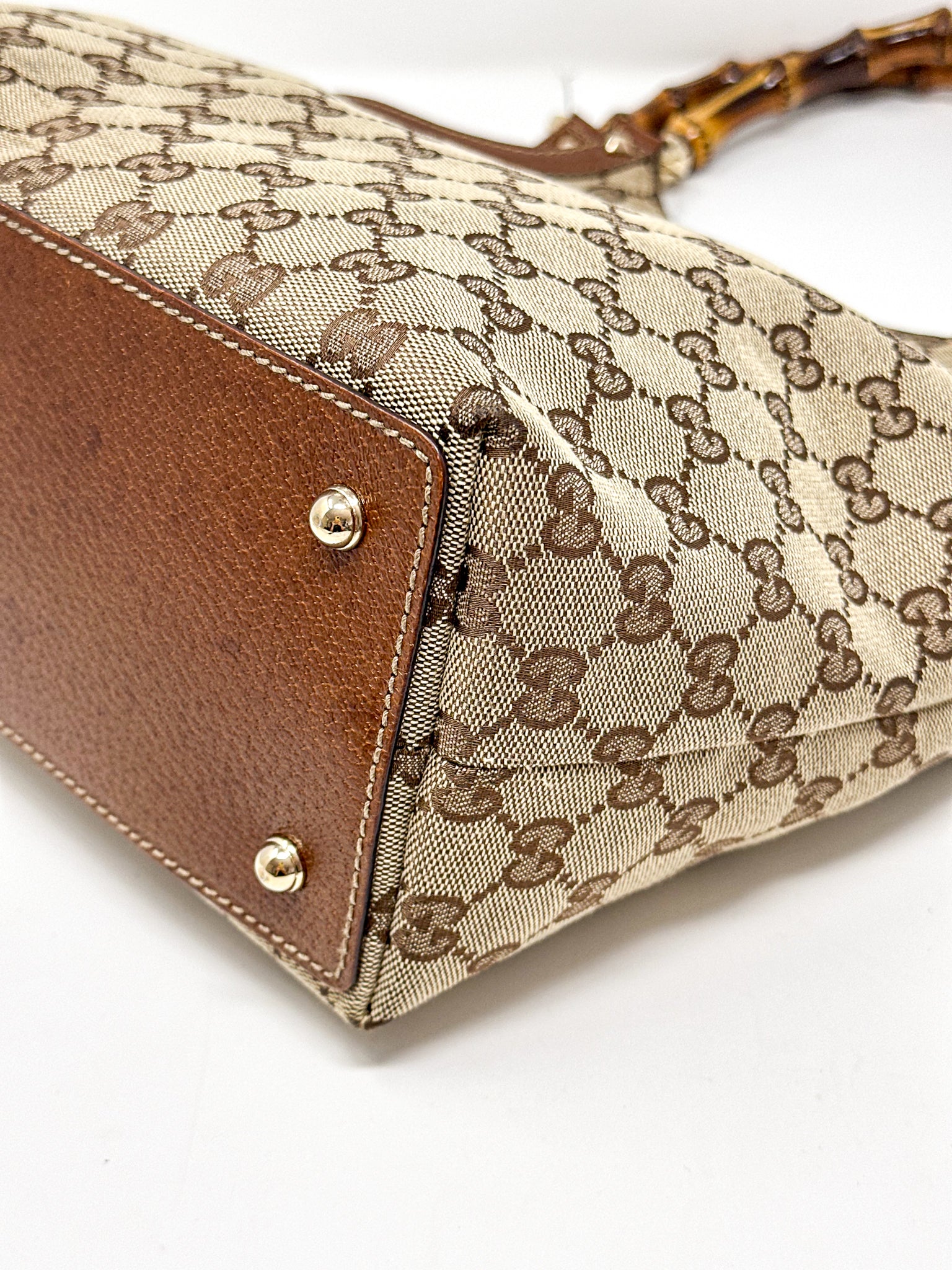 Gucci GG Canvas Bamboo Top Handle Tote Bag