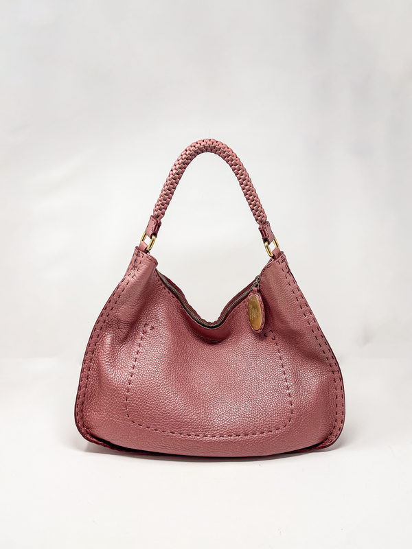 Fendi Selleria Roma Pink Leather Hobo Bag