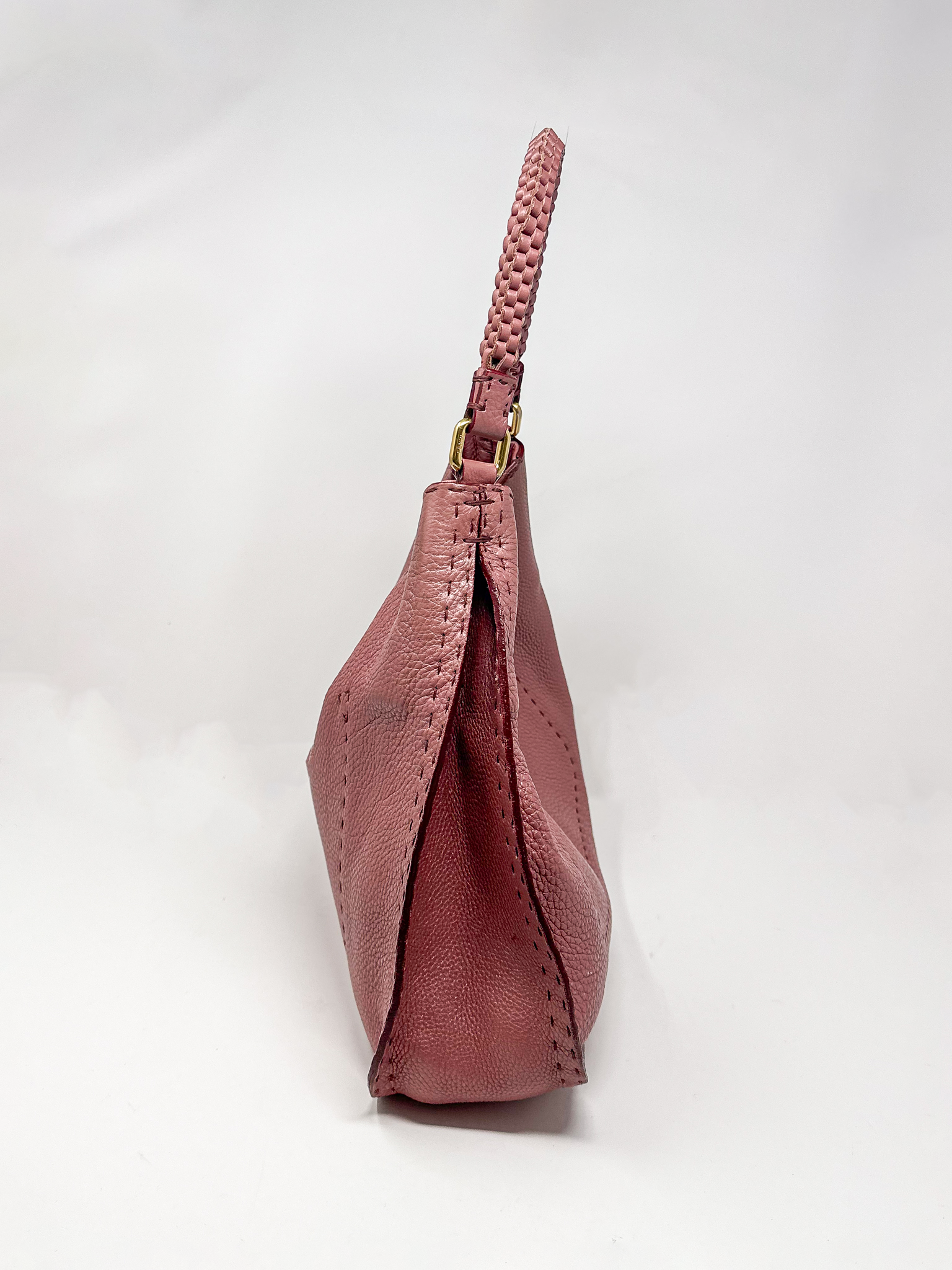 Fendi Selleria Roma Pink Leather Hobo Bag