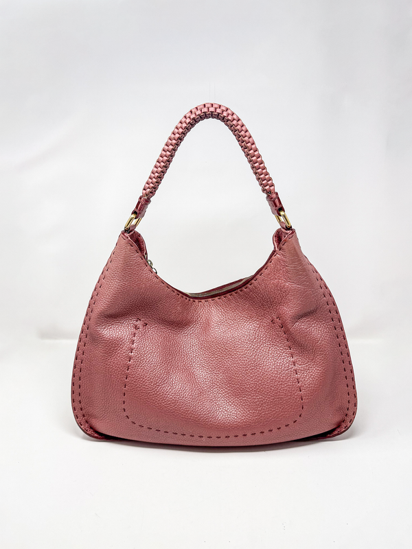 Fendi Selleria Roma Pink Leather Hobo Bag
