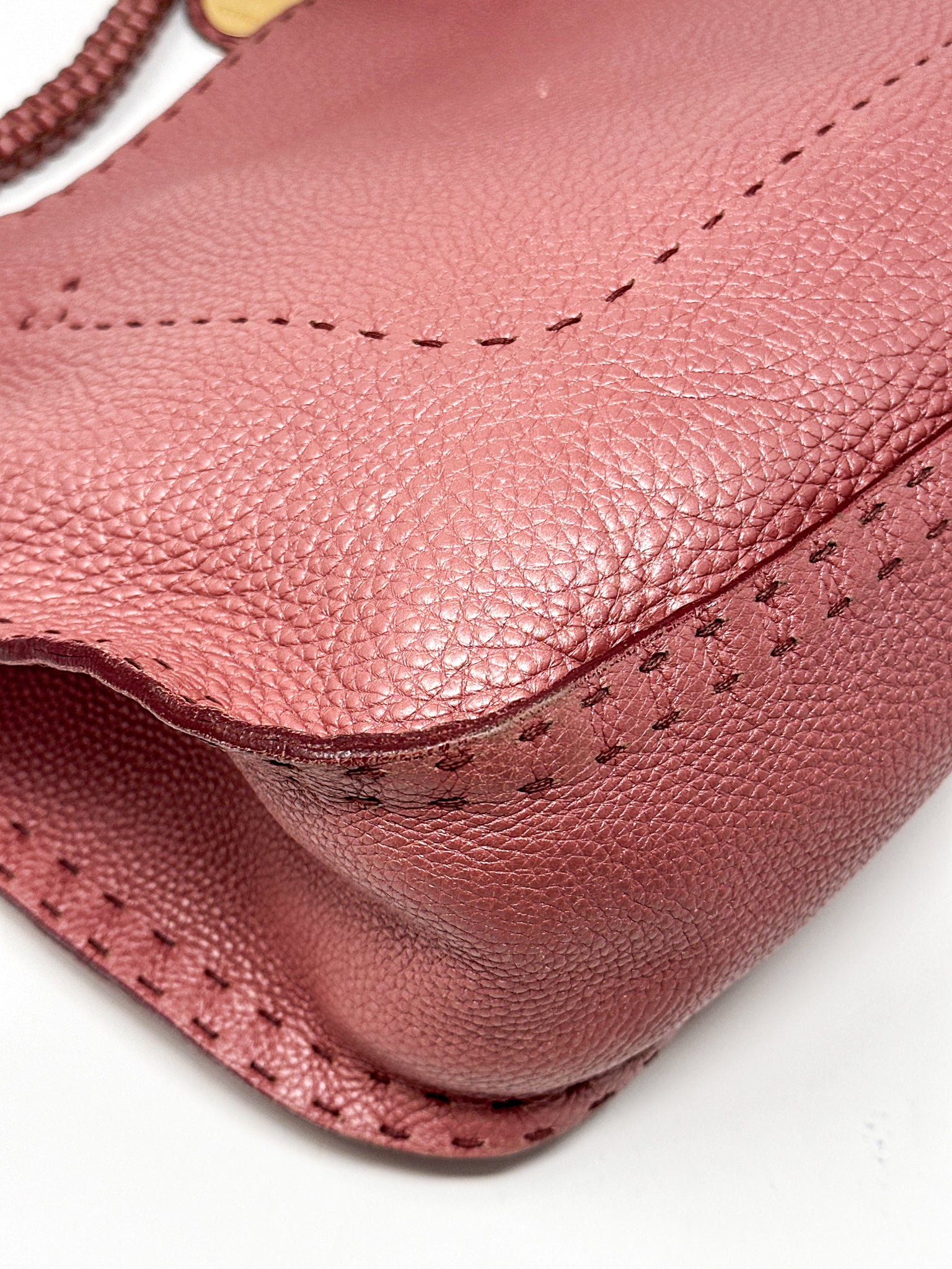 Fendi Selleria Roma Pink Leather Hobo Bag
