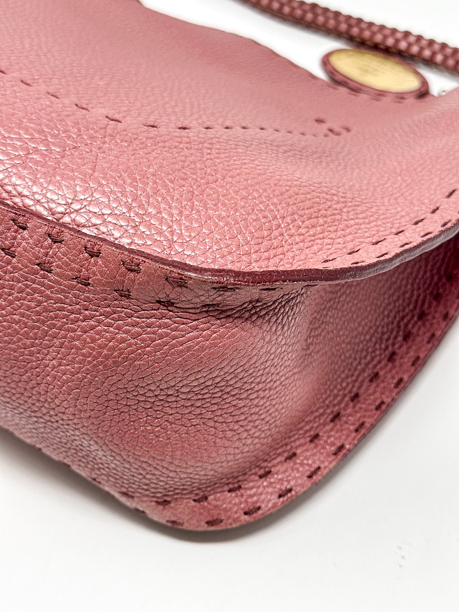 Fendi Selleria Roma Pink Leather Hobo Bag
