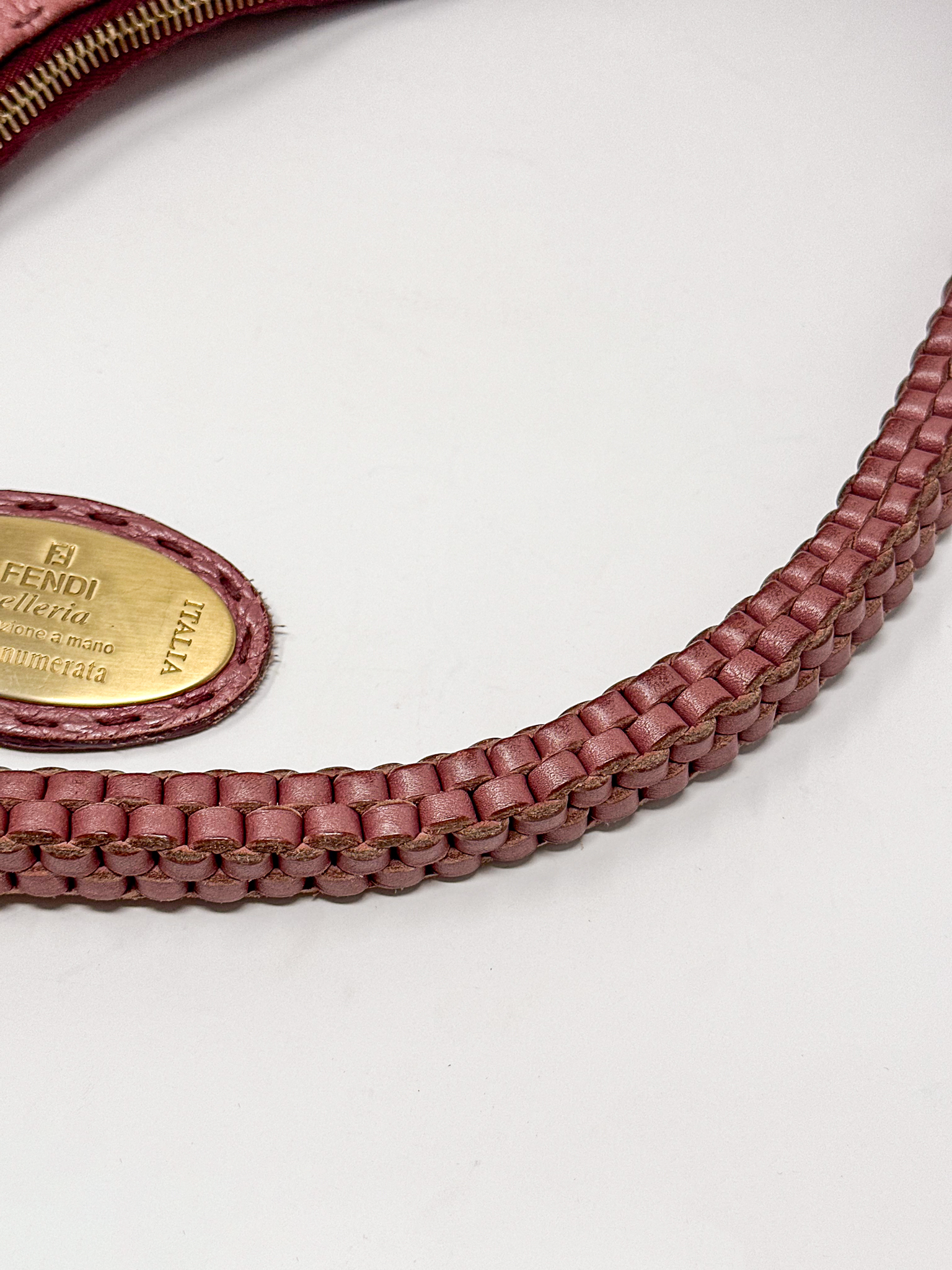 Fendi Selleria Roma Pink Leather Hobo Bag