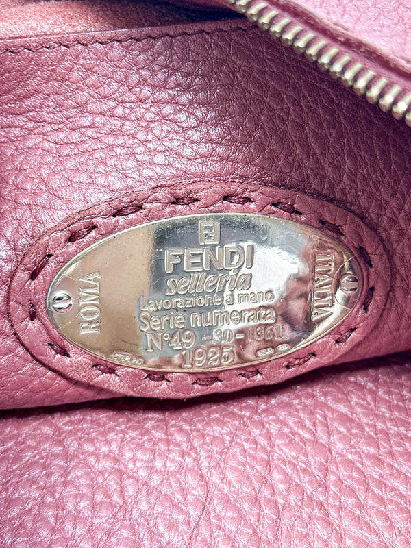 Fendi Selleria Roma Pink Leather Hobo Bag