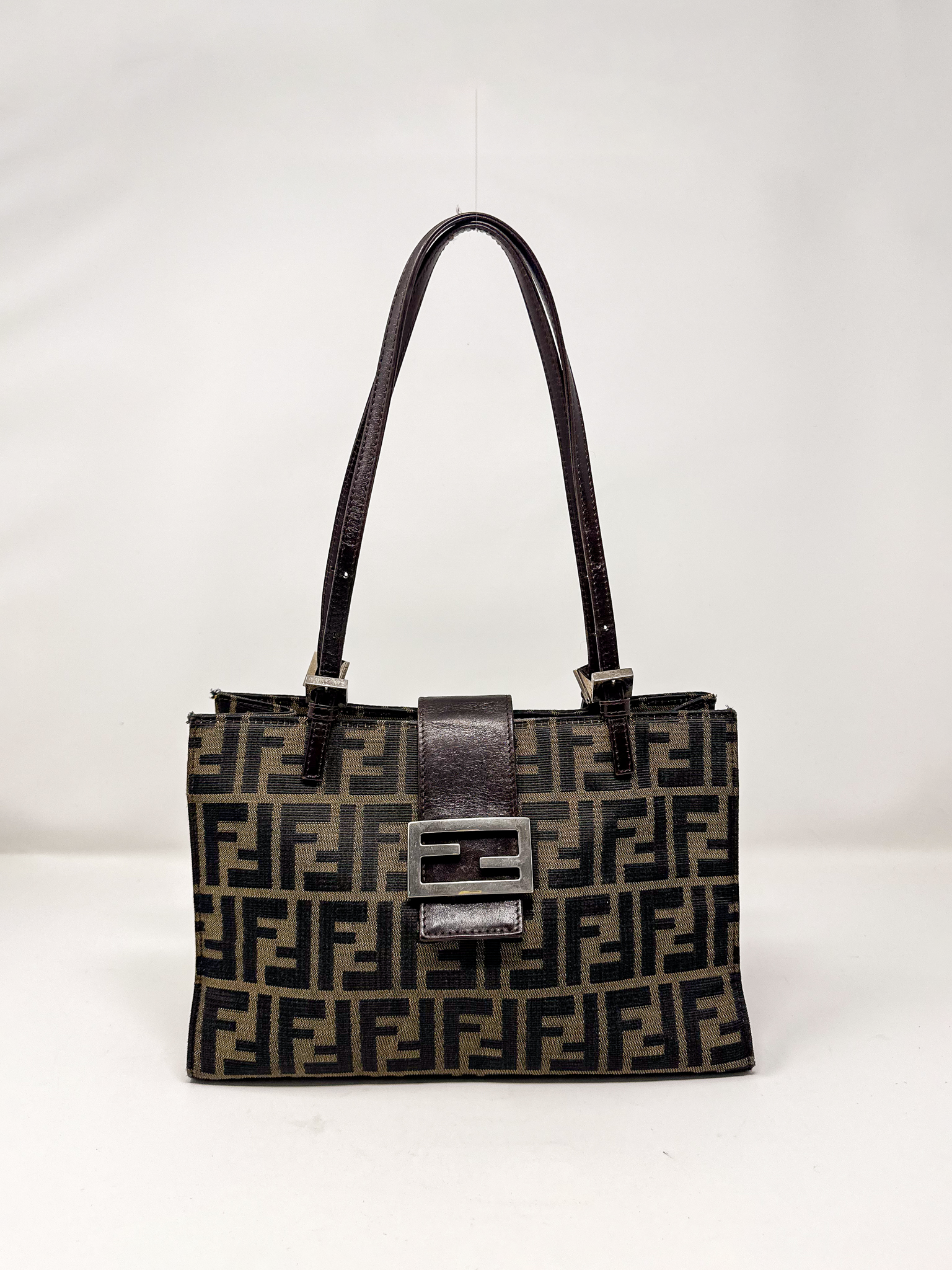 Fendi Zucca Canvas Shoulder Bag