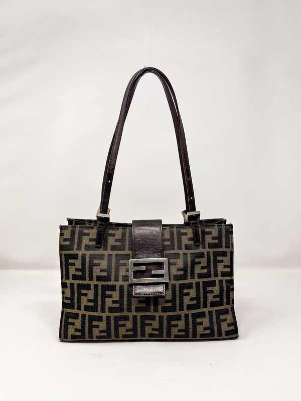 Fendi Zucca Canvas Shoulder Bag