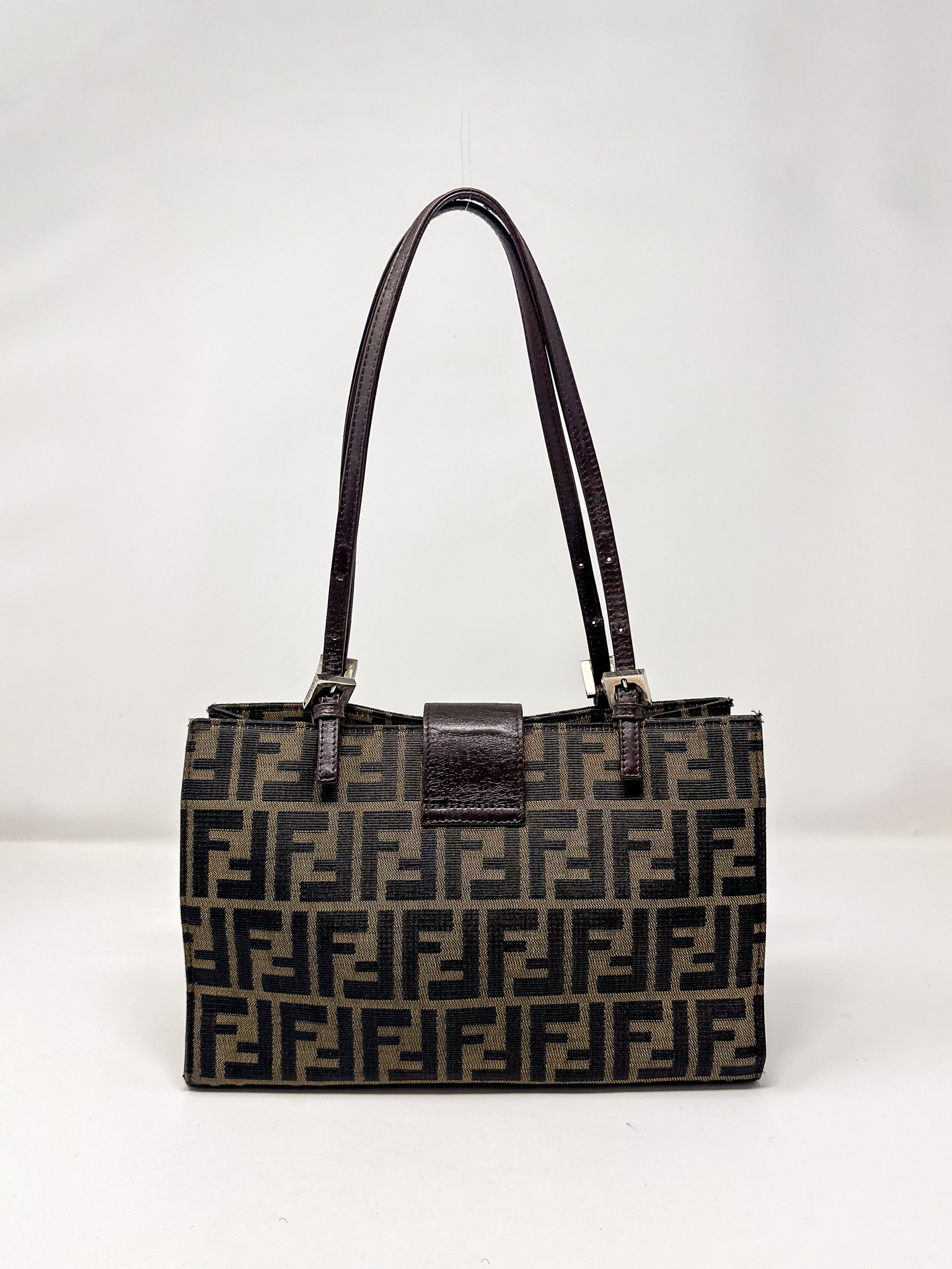 Fendi Zucca Canvas Shoulder Bag