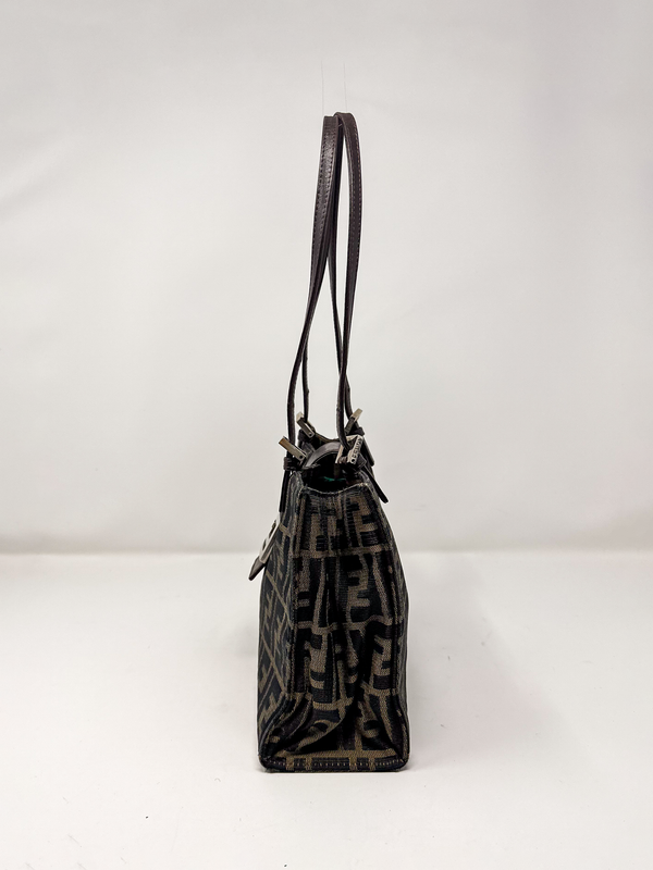 Fendi Zucca Canvas Shoulder Bag